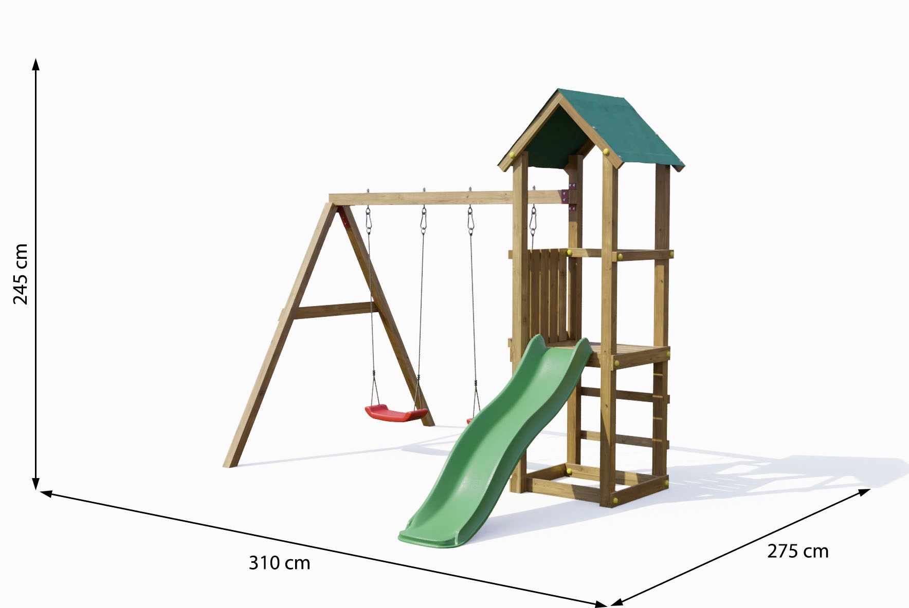 FUNGOO Spielturm »Lucas«, mit Schaukel & Rutsche