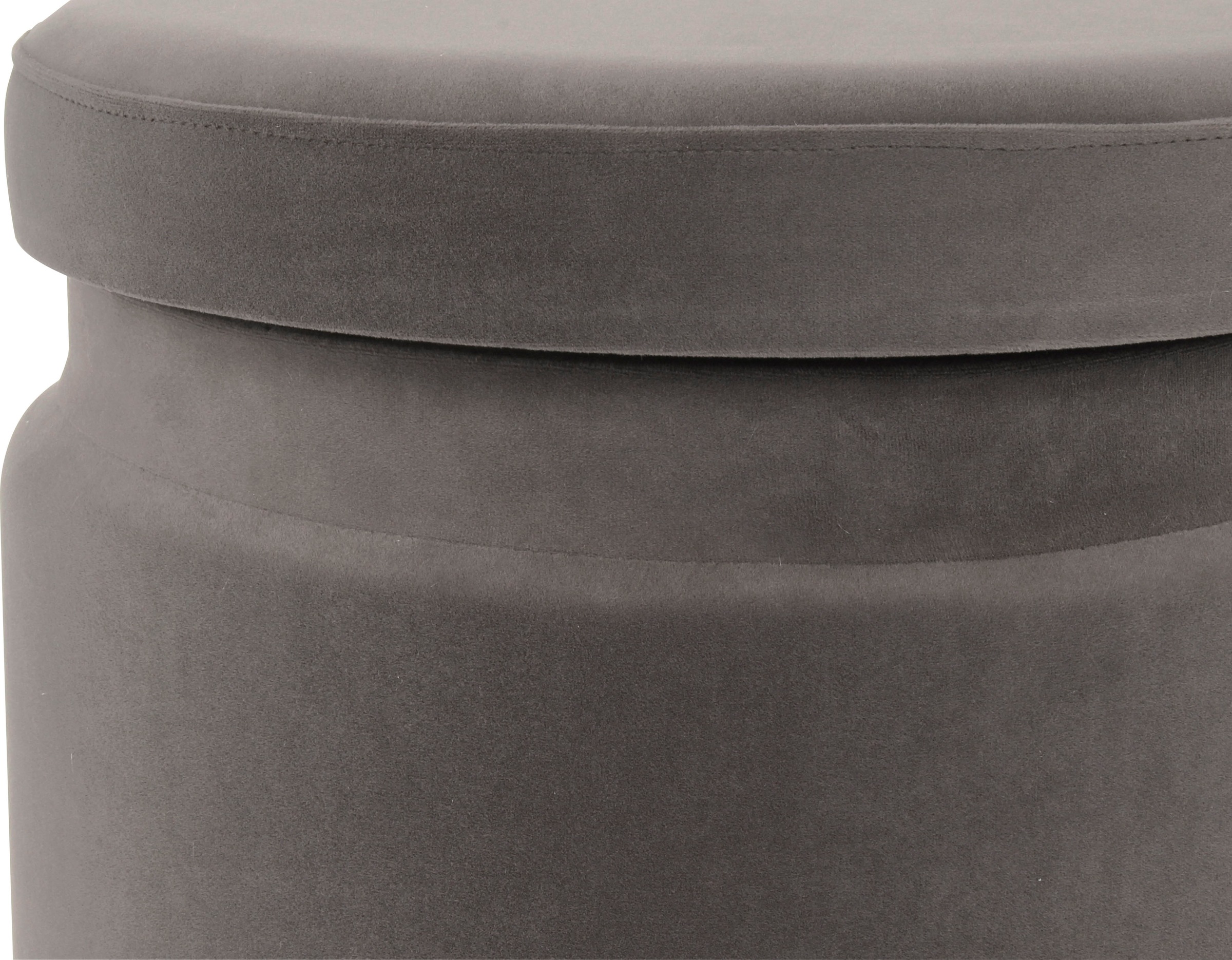 Kayoom Stauraumhocker »Hocker Zora 225 2er-Set, samtweicher Stoffbezug,runde elegante Form«, (Set, 2 St.), samtweich, gepolstert, mit Stauraum, weiche Polsterung