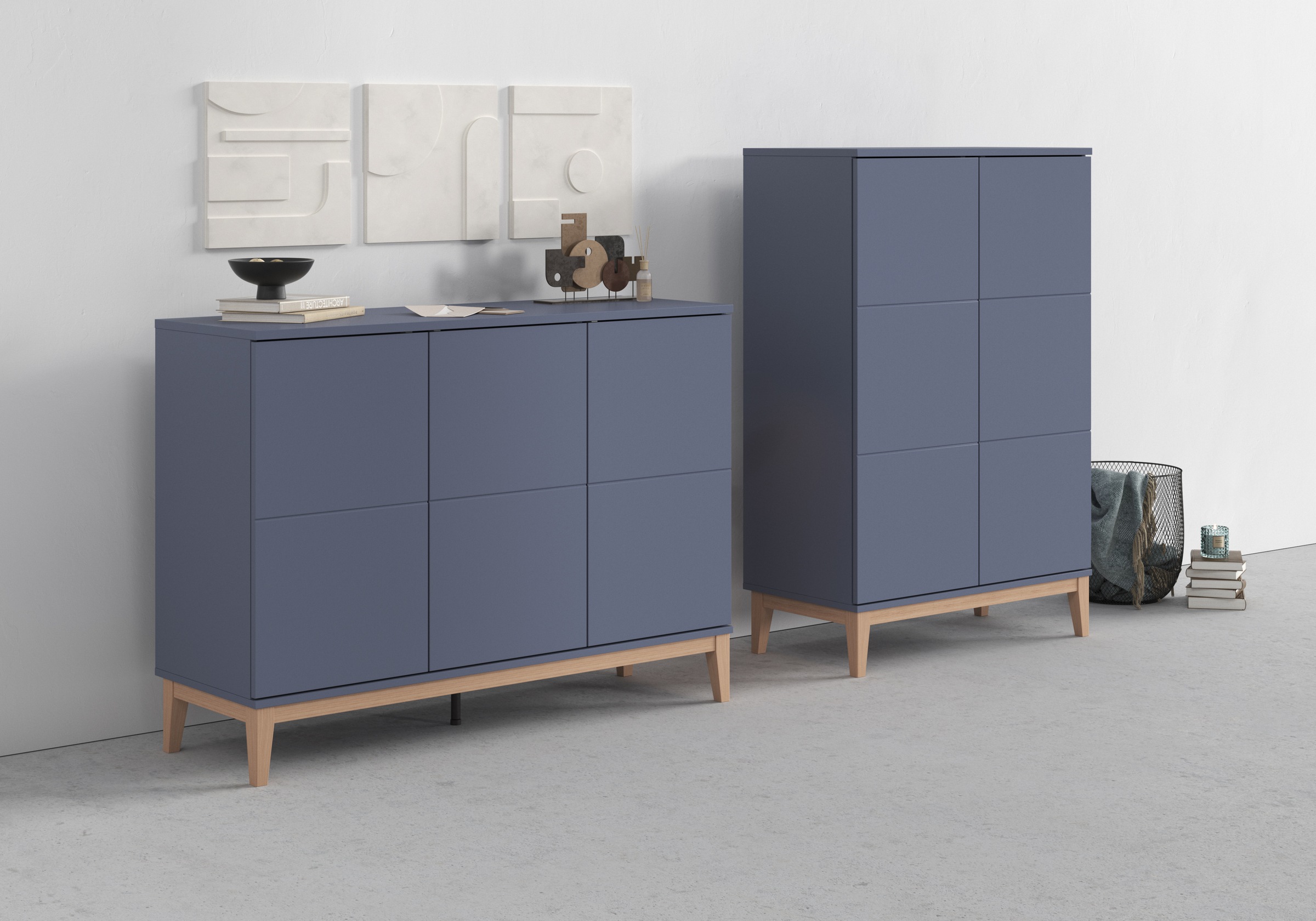 andas Highboard »Maryd« 1 Stk. tlg. Hochkommode mit Untergestell in Holzopt günstig online kaufen
