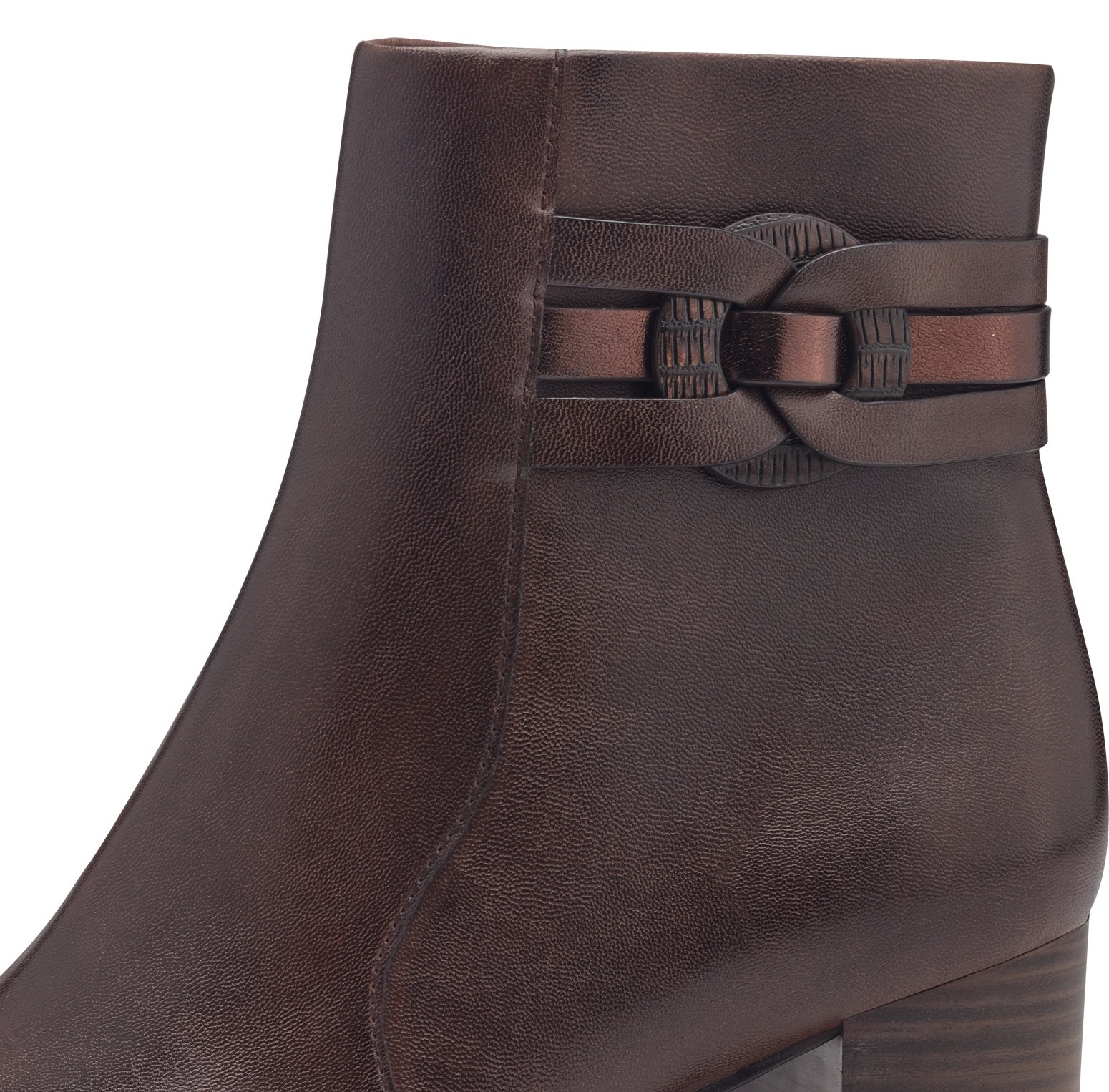 MARCO TOZZI Stiefelette, Blockabsatz, Businessschuh, Ankleboots mit Schmuck-Zierriegel