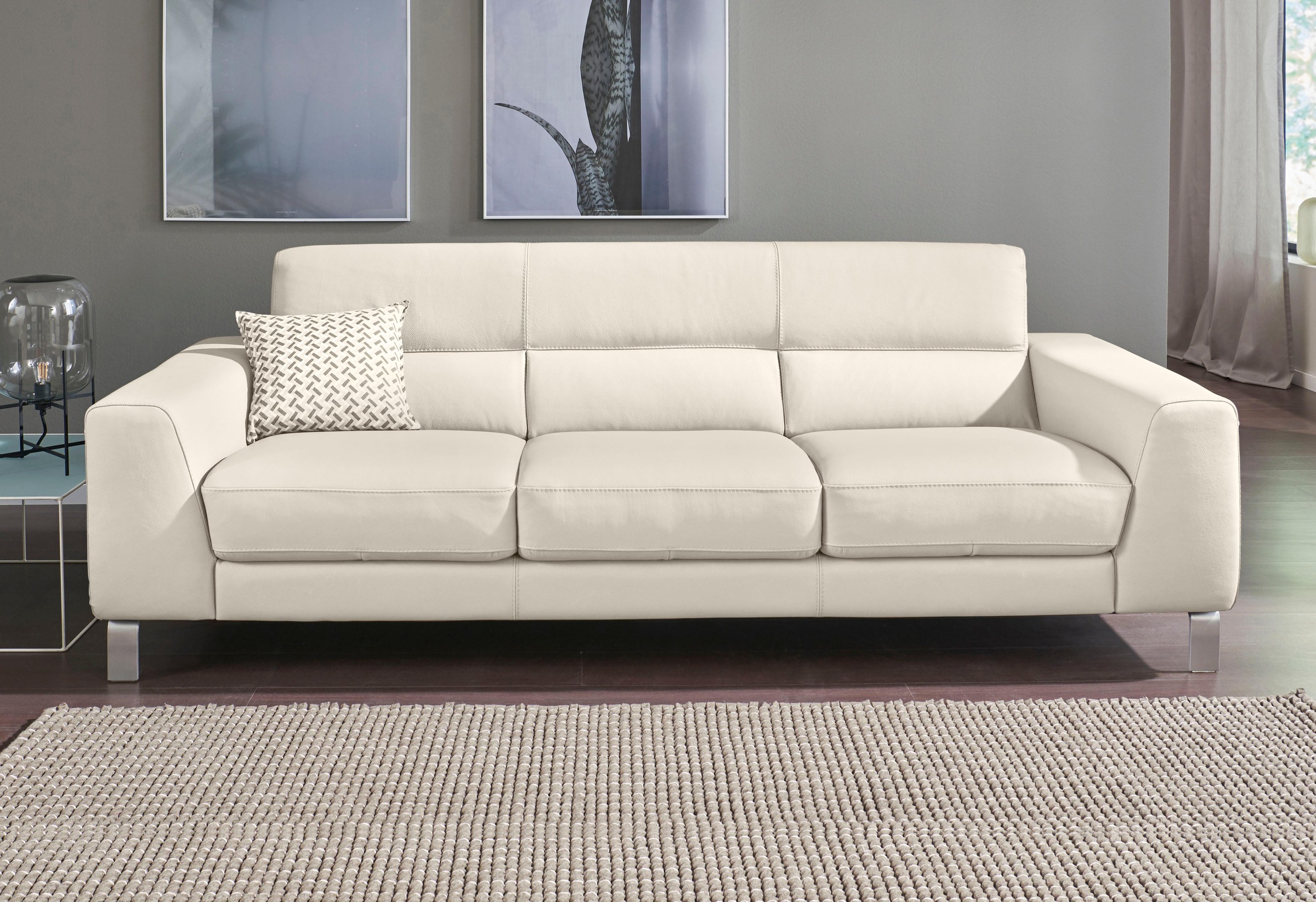 CALIA ITALIA 3-Sitzer »Simon, toller Sitzkomfort, italienisches Designsofa«, in zwei Lederqualitäten