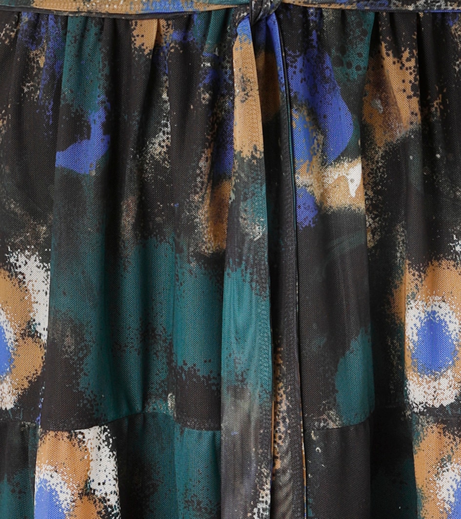 Aniston CASUAL Tunikakleid, (mit abnehmbarem Bindeband), mit grafischen Batik-Blüten bedruckt - NEUE KOLLEKTION
