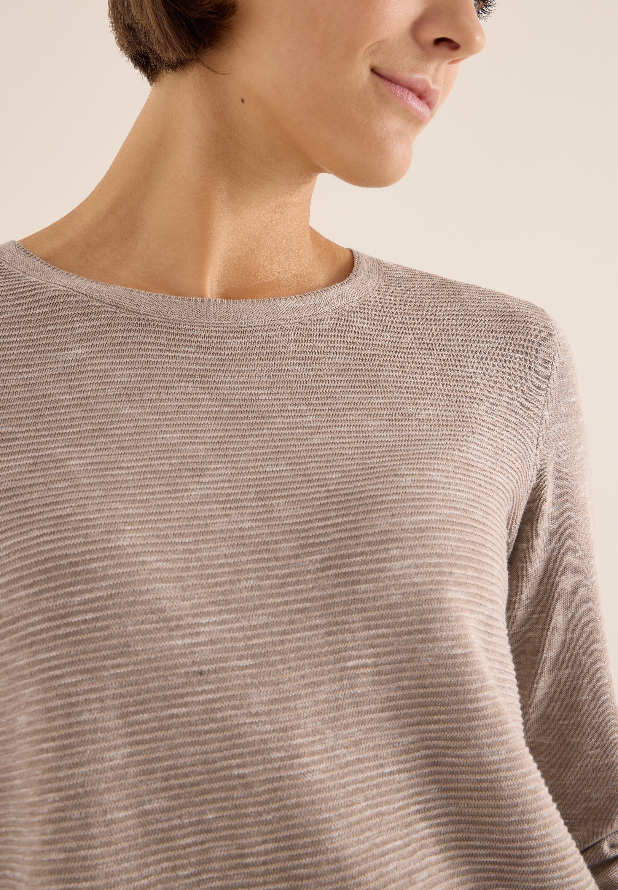 Cecil Rundhalspullover mit Struktur