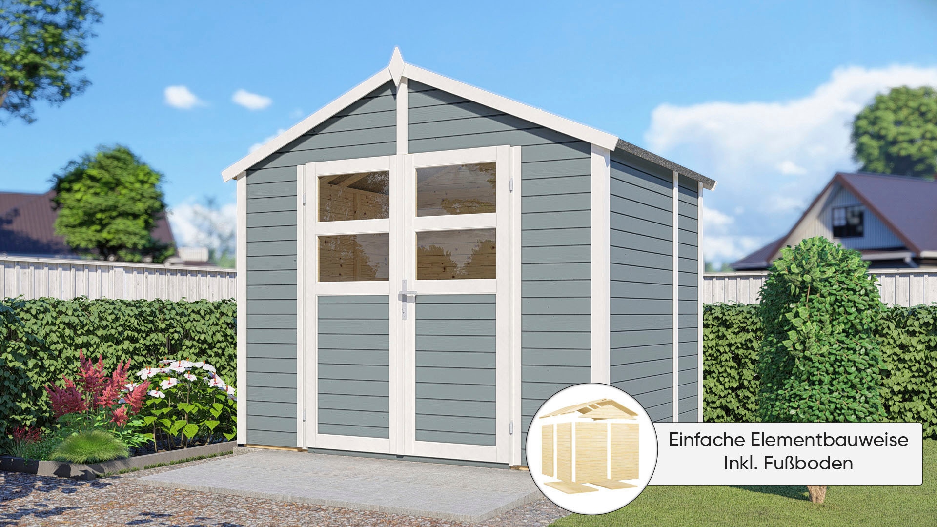 KONIFERA Gartenhaus »Visby 3«, Inklusive Fussboden, in 4 Größen und 2 Farben