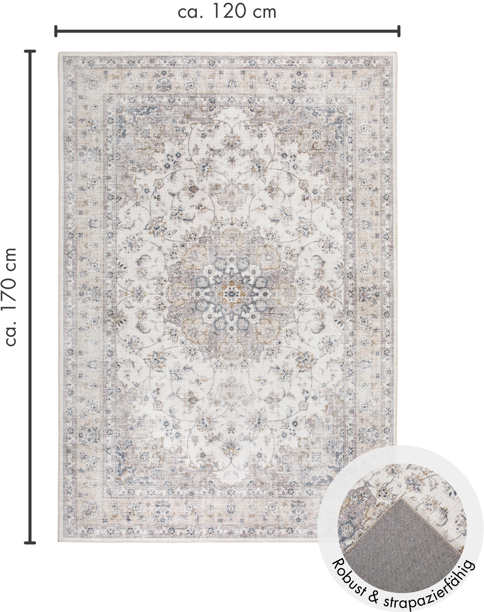 LUXOR living Teppich »Prima 3«, rechteckig, 7 mm Höhe, Kurzflor, Orient-Optik, Vintage Design, auch als Läufer erhältlich