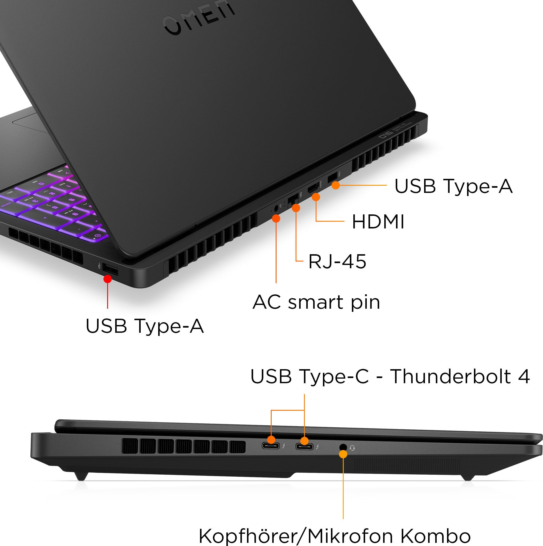 HP Gaming-Notebook »OMEN Max 16-ak0097ng«, 40,6 cm, / 16 Zoll, AMD, Ryzen™ AI 9, GeForce RTX 5080, 1000 GB SSD