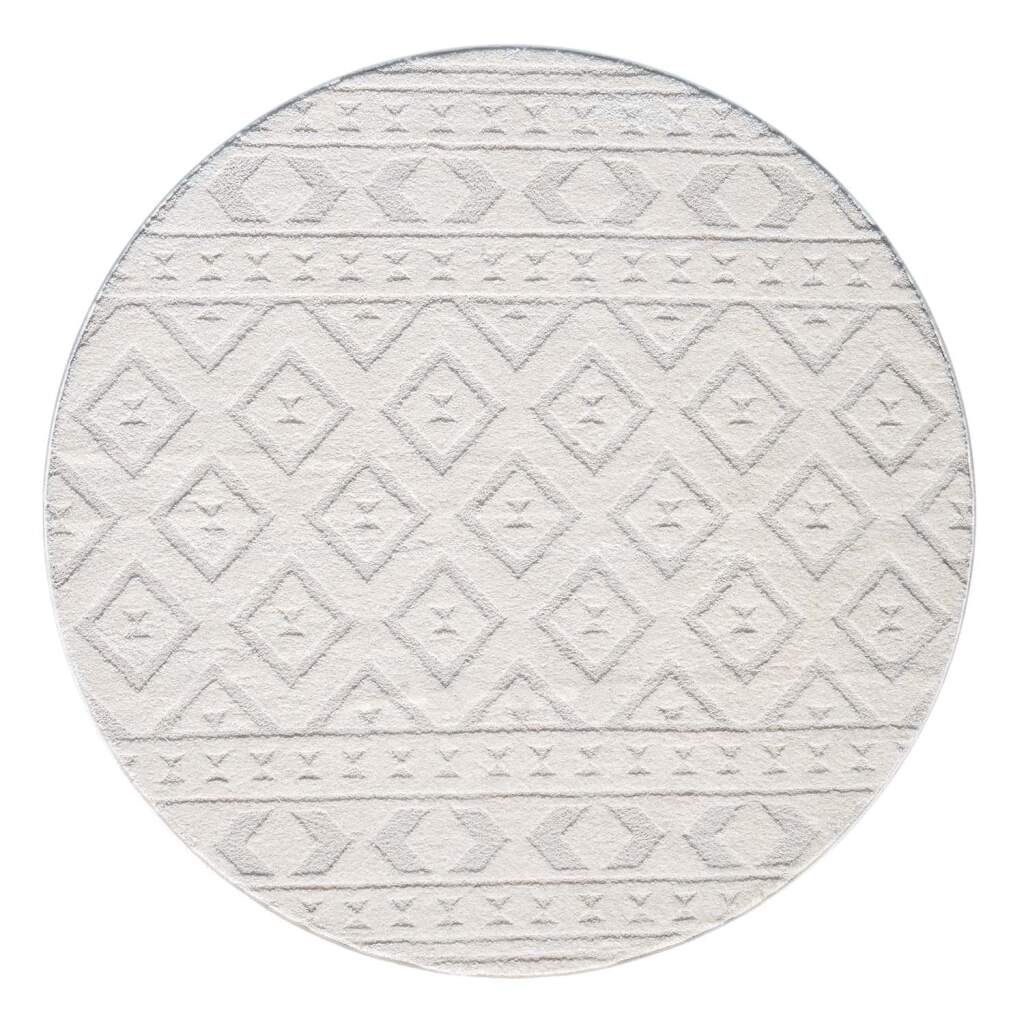 Carpet City Teppich »LOUNGE 9999«, rund, 15 mm Höhe, Kurzflor-Teppich Modern, Hoch-Tief-Struktur, Wohnzimmer, Schlafzimmer