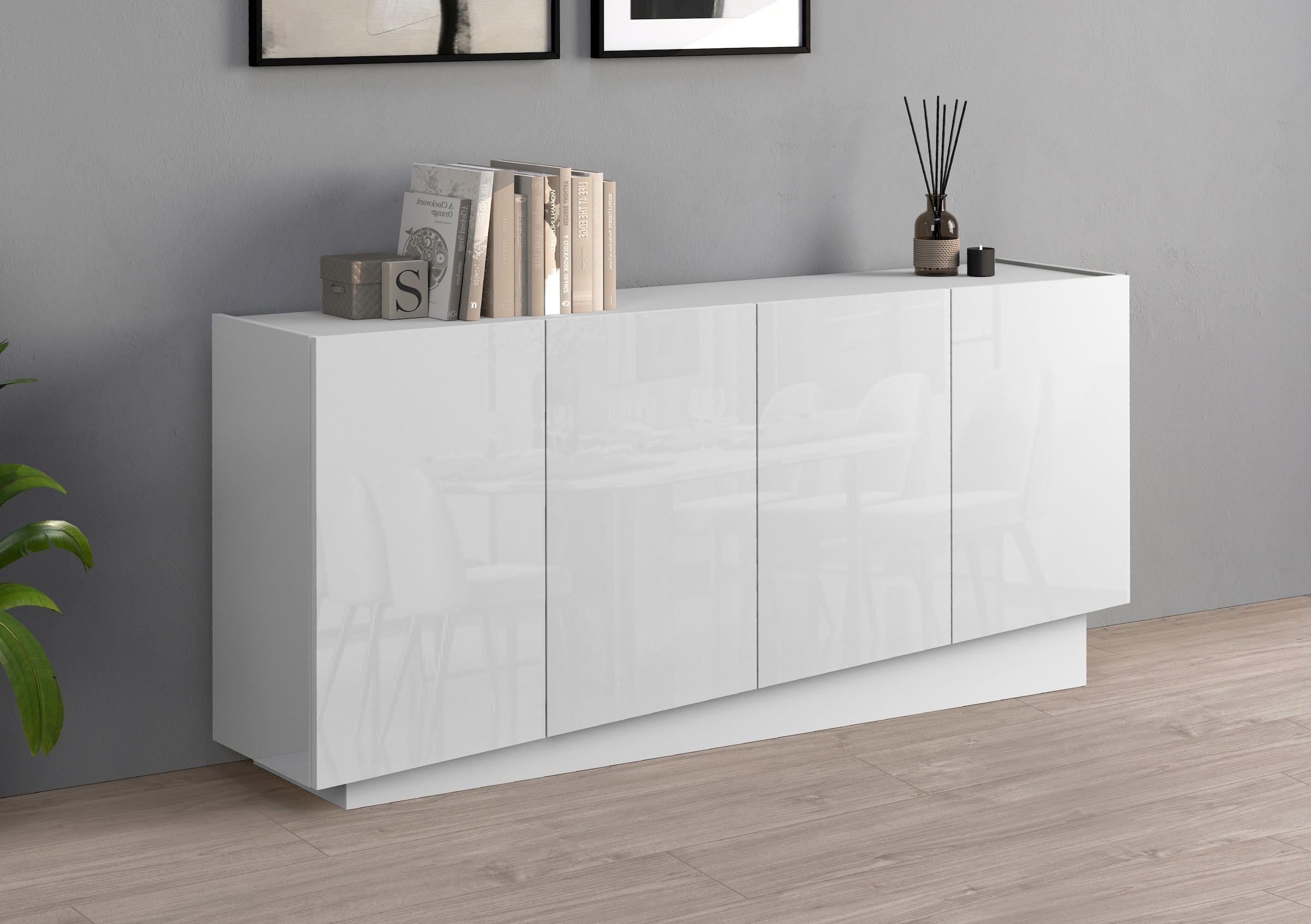 INOSIGN Sideboard »VELA, Sideboard, Breite 160 cm, Design mit schrägen Türen«, (1 St.), Made in Italy, Maße-B/T/H: 160x35x75,Sideboard, Anrichte, Kommode