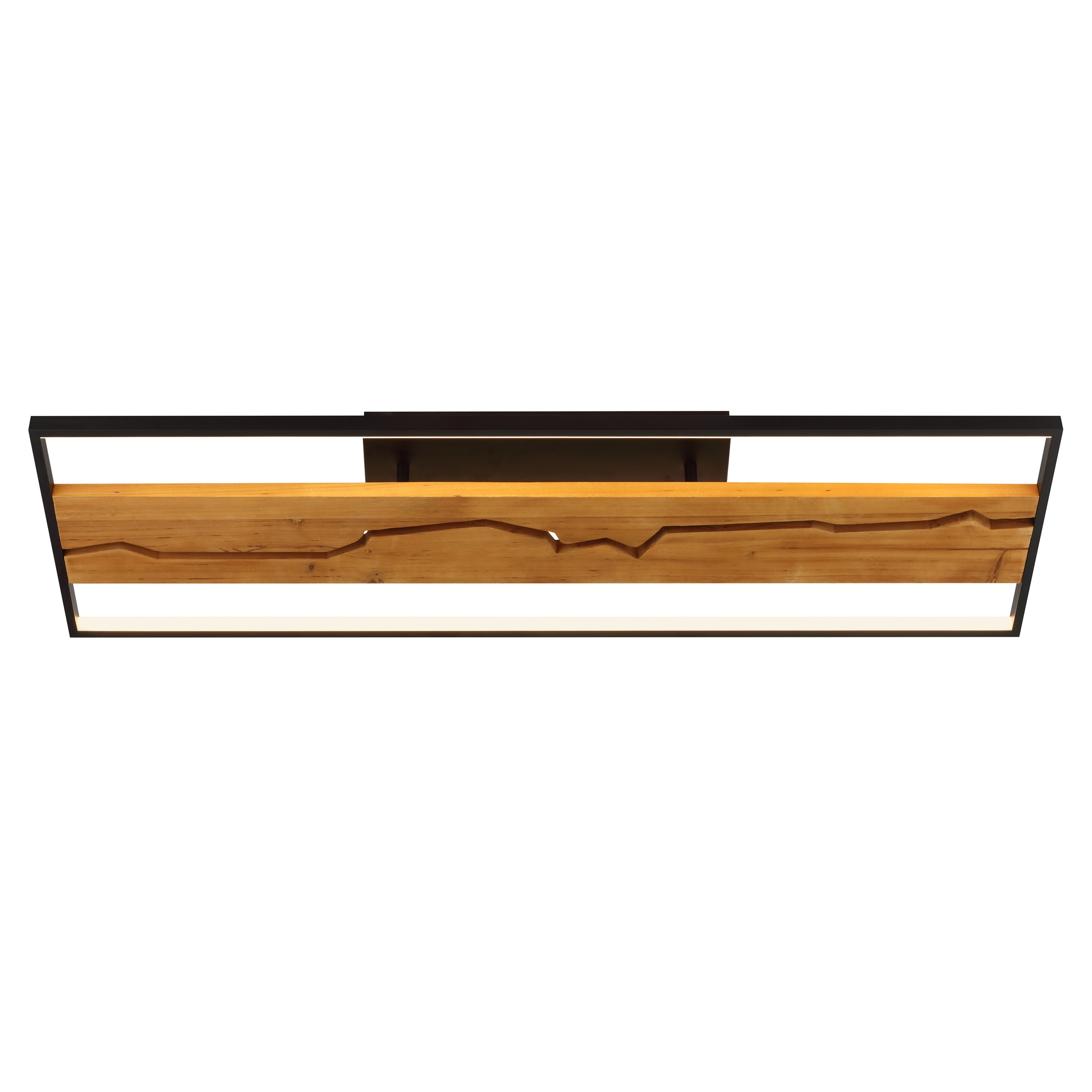 Brilliant LED Deckenleuchte »Thunder« LED-Modul 1 Stk. Warmweiß 100 x 30 x 13,5 cm, 6000 lm, 3000 K, Metall u. Holz, schwarz/braun