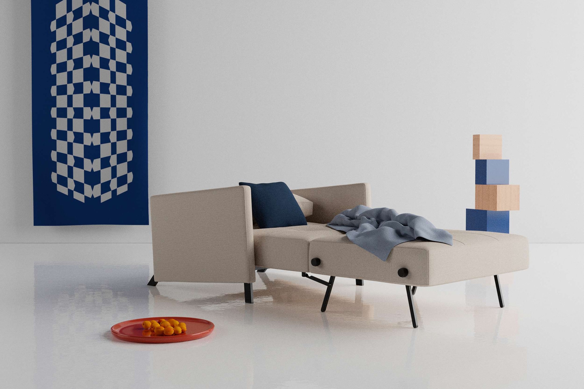INNOVATION LIVING ™ Sessel »CUBED Schlafsessel«, Frontauszug, sehr platzsparend, abgewinkelt Sitzen - waagerecht Liegen