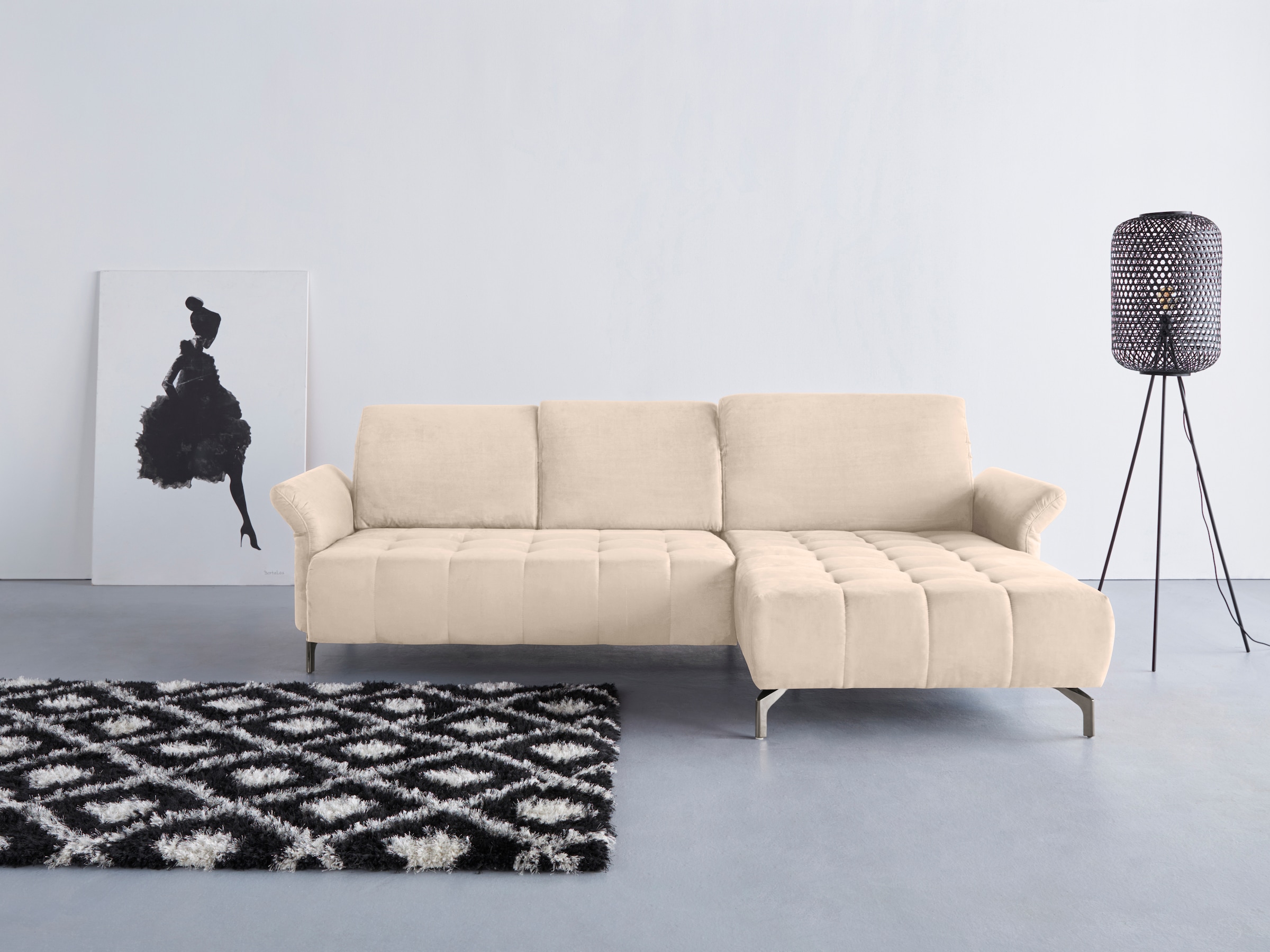 Home affaire Ecksofa »Fresh L-Form« Federkern, wahlweise Kopfteilverstellun günstig online kaufen