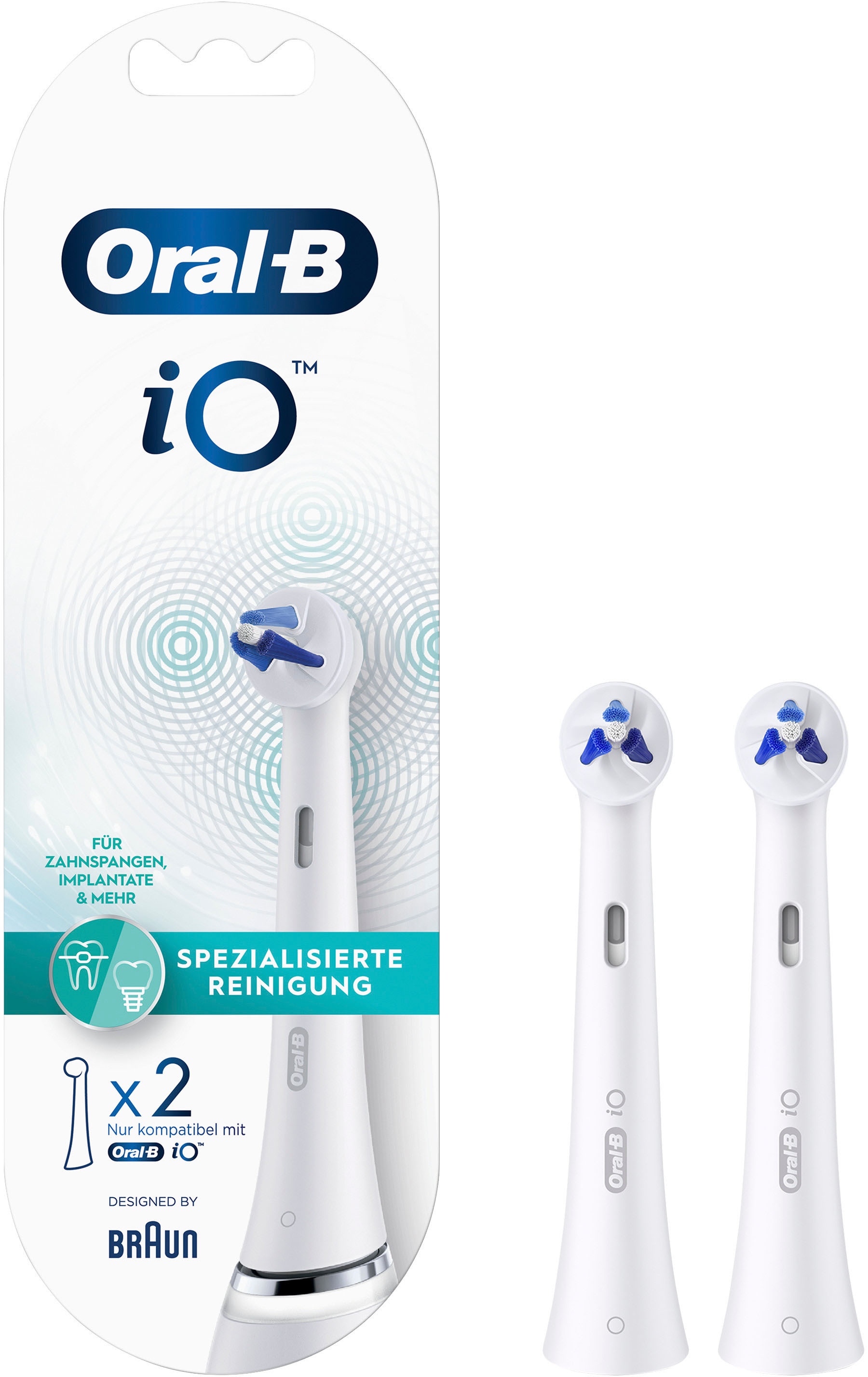 Oral-B Aufsteckbürste »iO«, (Spezialisierte Reinigung für elektrische Zahnbürste, 2 Stück)