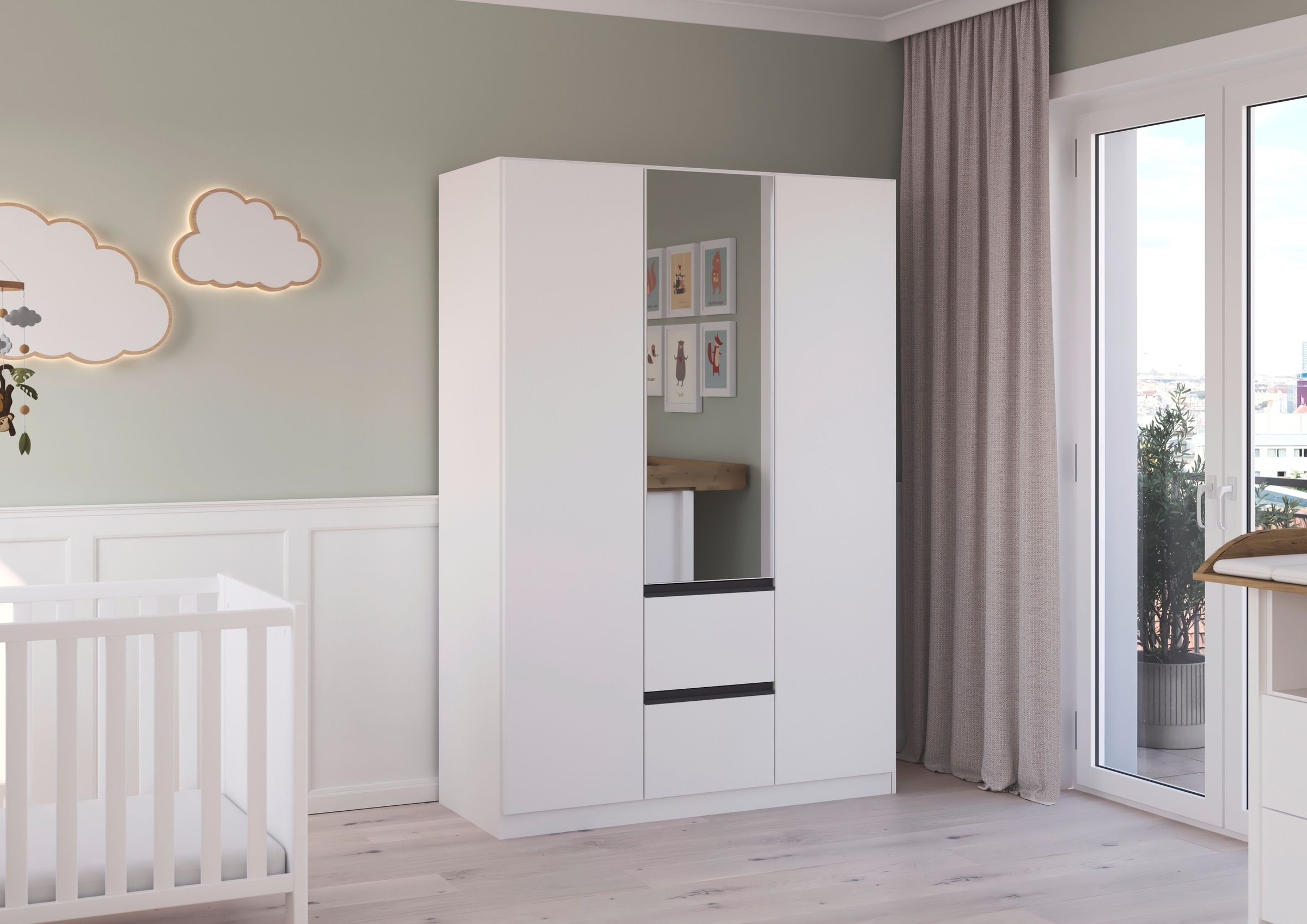 rauch Drehtürenschrank »Kleiderschrank Schrank Garderobe Wäscheschrank BRISTOL in 2 Breiten«, grifflose Front mit Push-to-Open Funktion in 2 Breiten MADE IN GERMANY