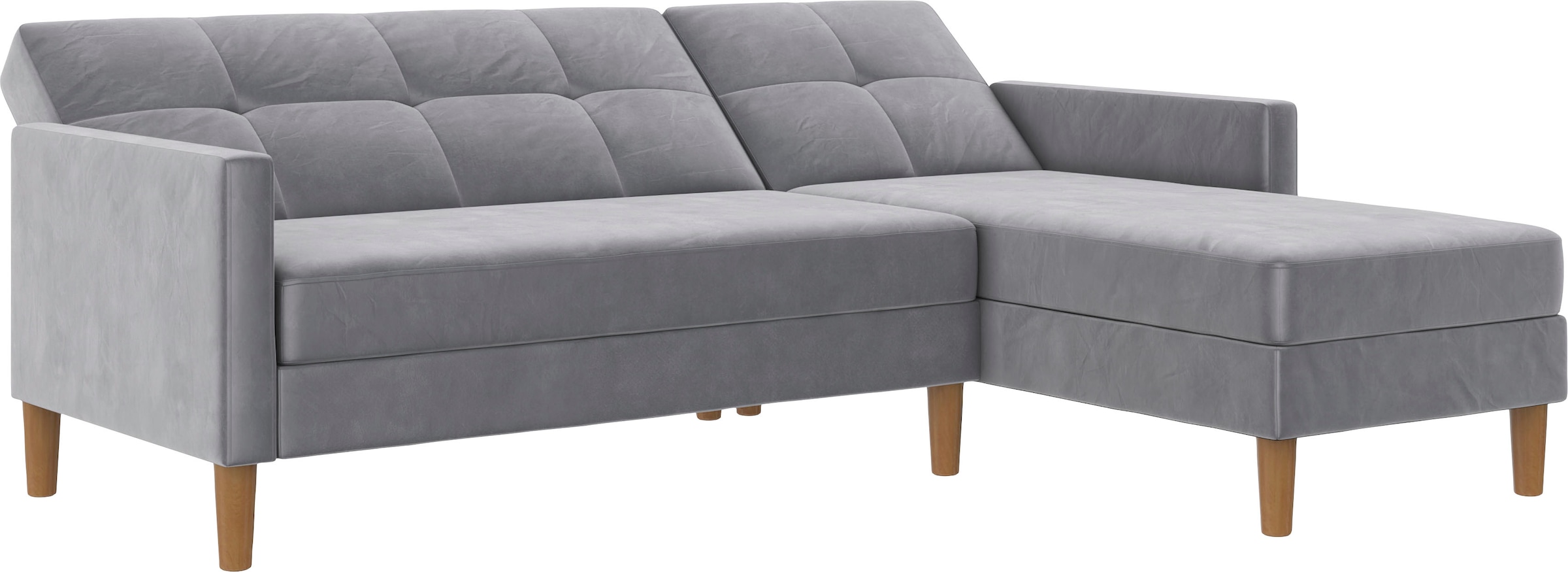 Dorel Home Ecksofa »Lilly, L-Form,«, mit Bett-Funktion, Recamiere beidseitig montierbar, Sitzhöhe 43 cm