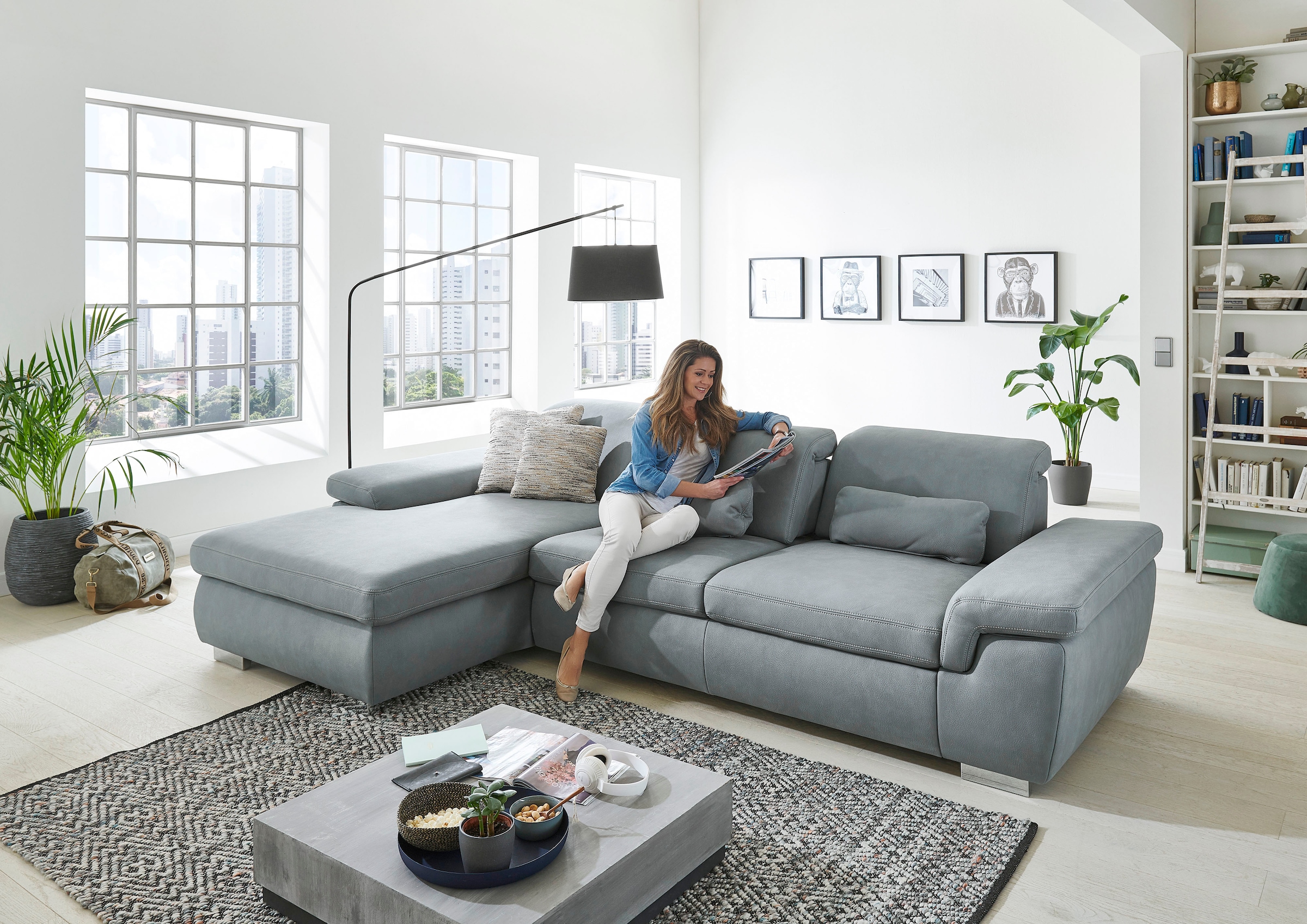 Die PlanBar Ecksofa »MP-IN17041 L-Form«, mit Sitztiefenverstellung, optiona günstig online kaufen