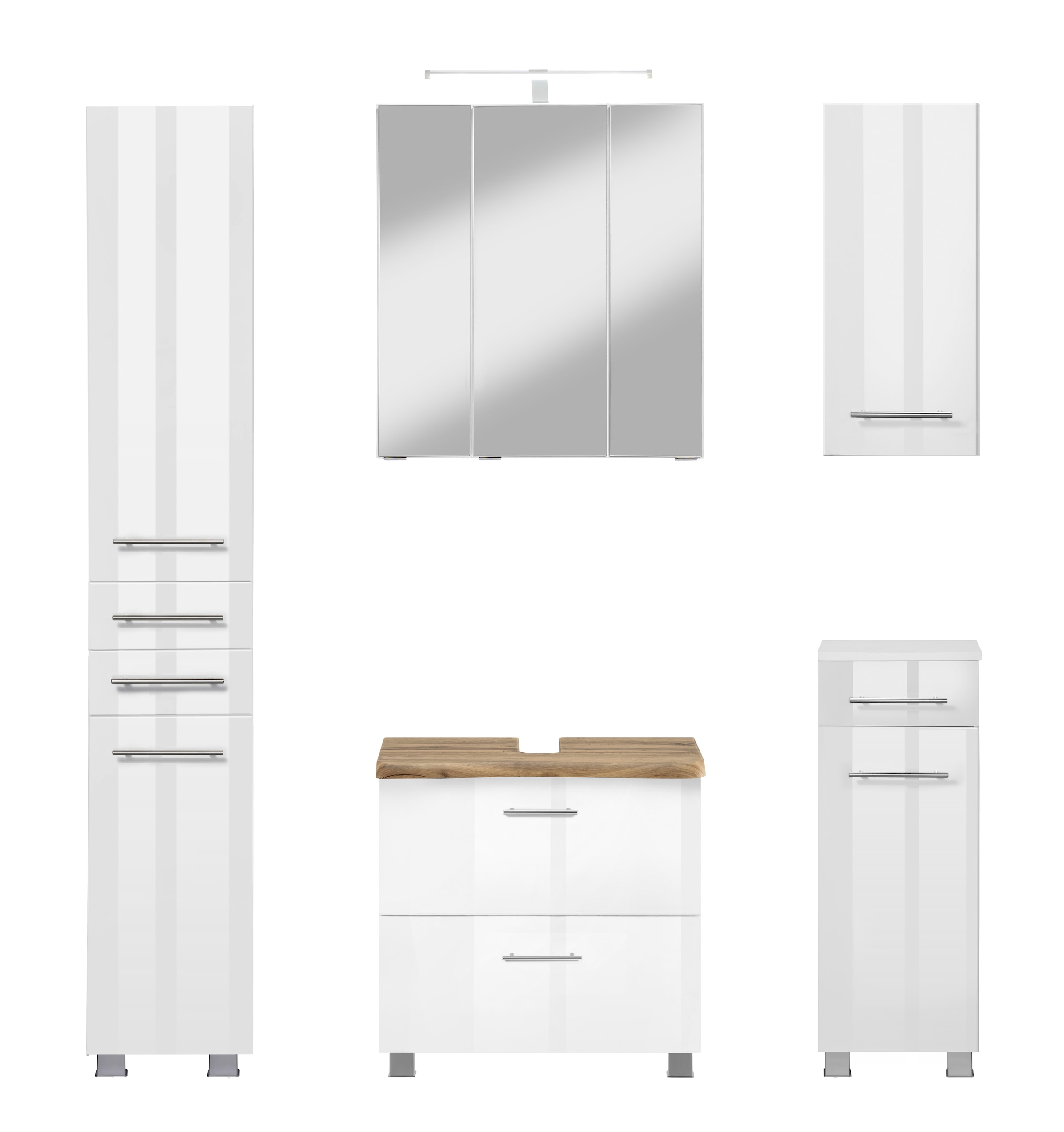 welltime Badmöbel-Set »"Trento", Badezimmer-Set, Hängeschrank, Unterschrank günstig online kaufen