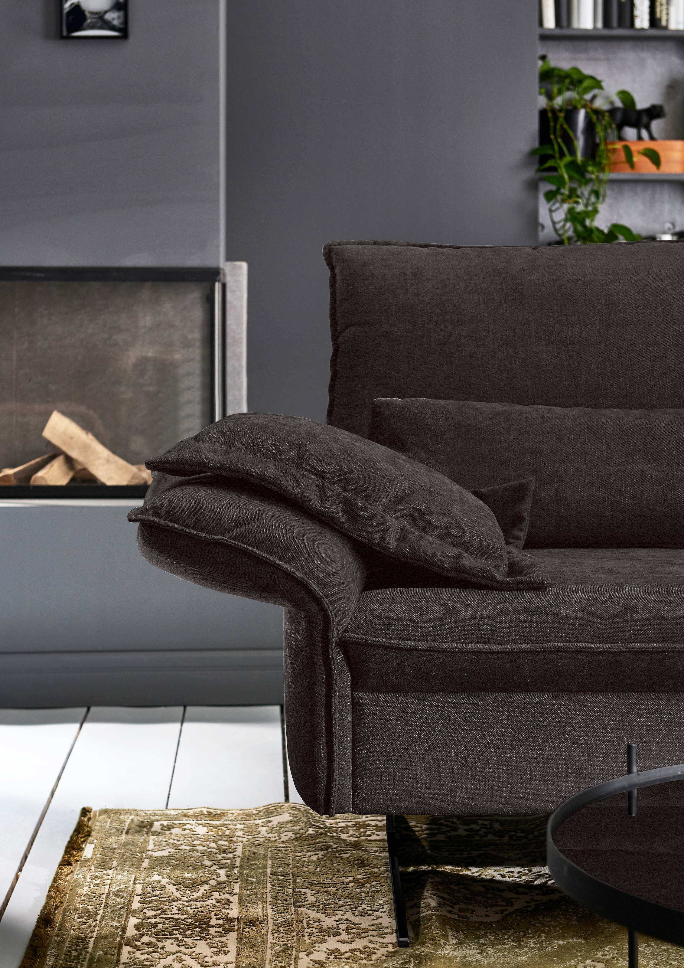 3C Carina Ecksofa, (1 St.), incl. 2 Kopfstützen, mit klappbarer Armlehne, weiches Sitzgefühl, wahlweise auch mit motorischer Rückentiefenverstellung und optional mit 3 Nierenkissen
