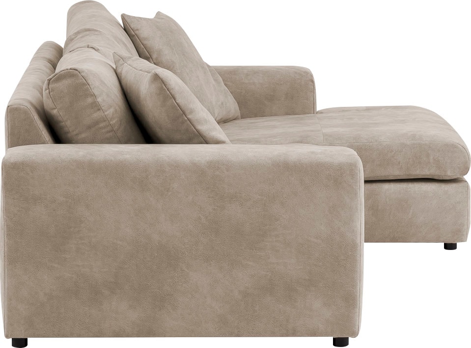 andas Ecksofa »SLEETLAND XXL in Samtvelours oder Vintage-Leder-Optik, L-Form,«, besonders groß und bequem