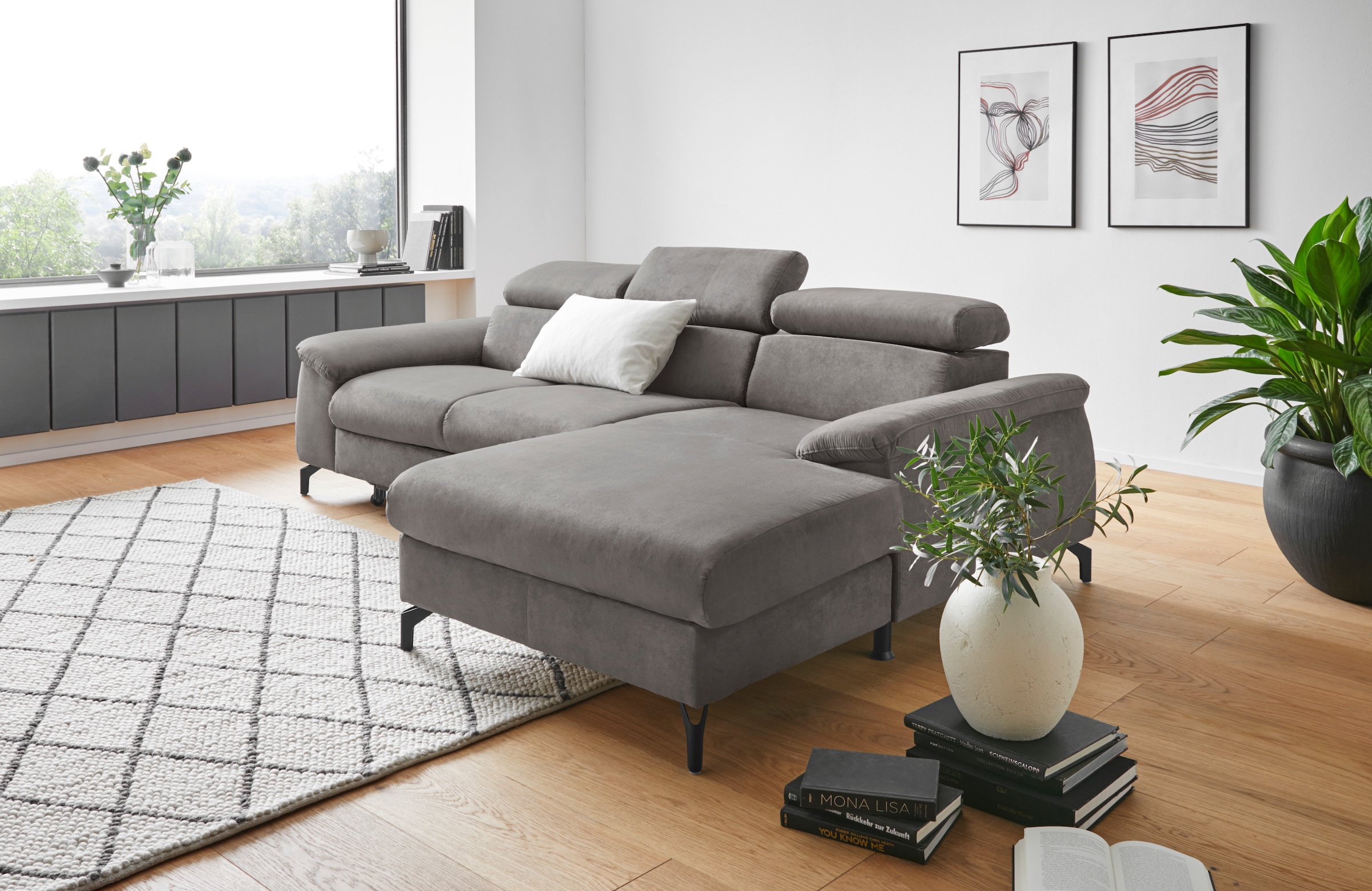 COTTA Ecksofa »Kitty L-Form«, mit Kopfteilverstellung, wahlweise mit Bettfunktion & Bettkasten