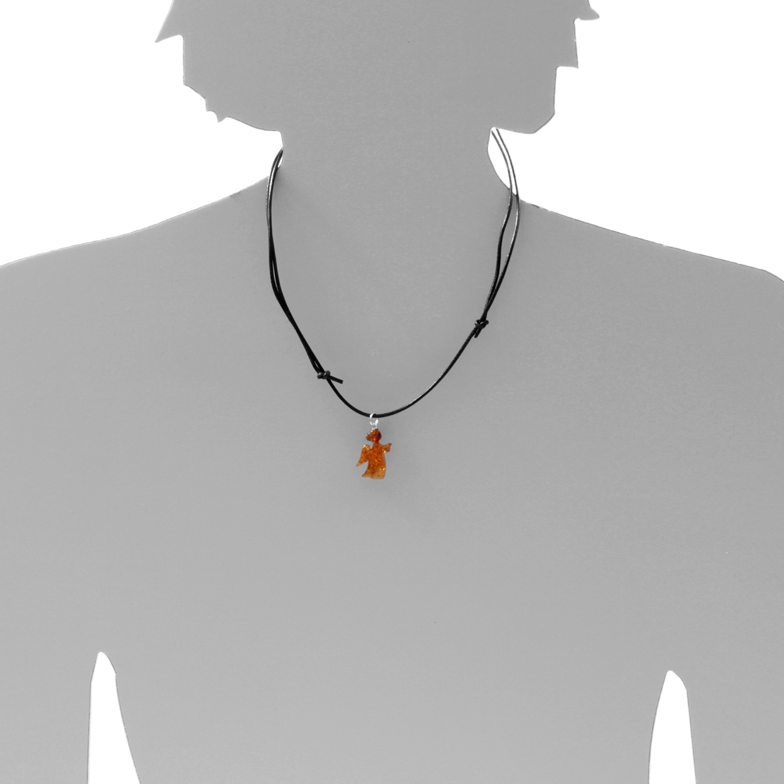 OSTSEE-SCHMUCK Kette mit Anhänger »Ostsee-Schmuck Kette mit Anhänger Engel - Lederband«, (2 tlg.)
