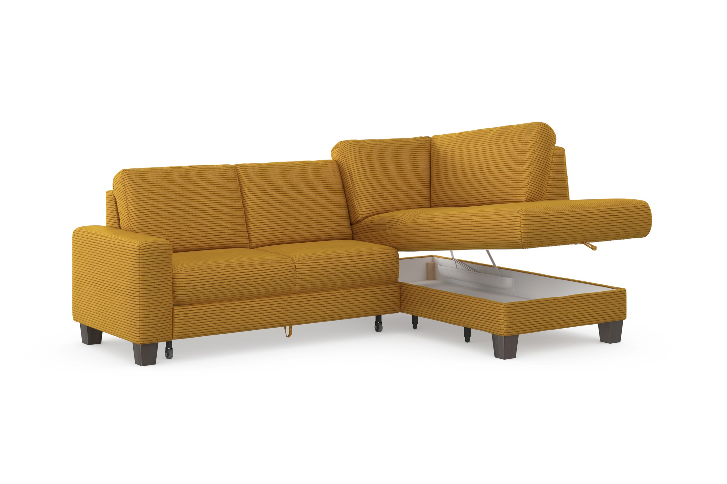 Home affaire Ecksofa »Summer L-Form«, mit Ottomane, mit oder ohne Bettfunktion und Bettkasten, Cord-Bezug