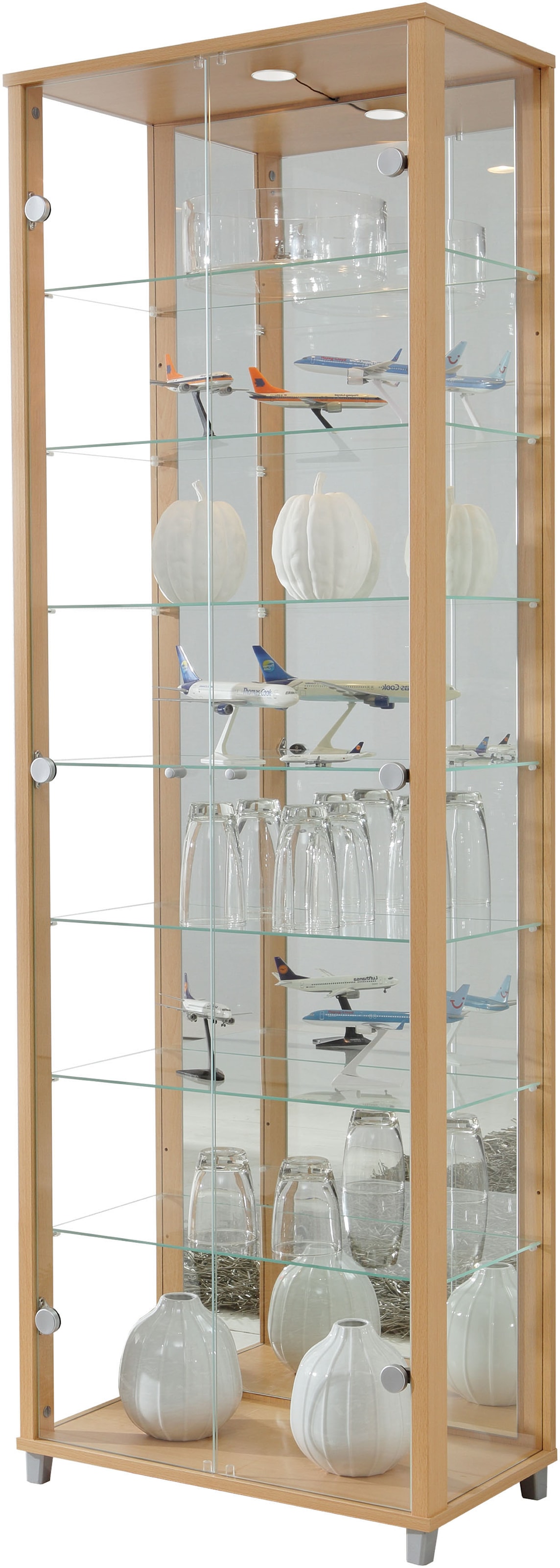 fif möbel Vitrine »OPTIMA« Standvitrine/Glasvitrine 2x Glastür,perfekt für Sammler,Sammlervitrine