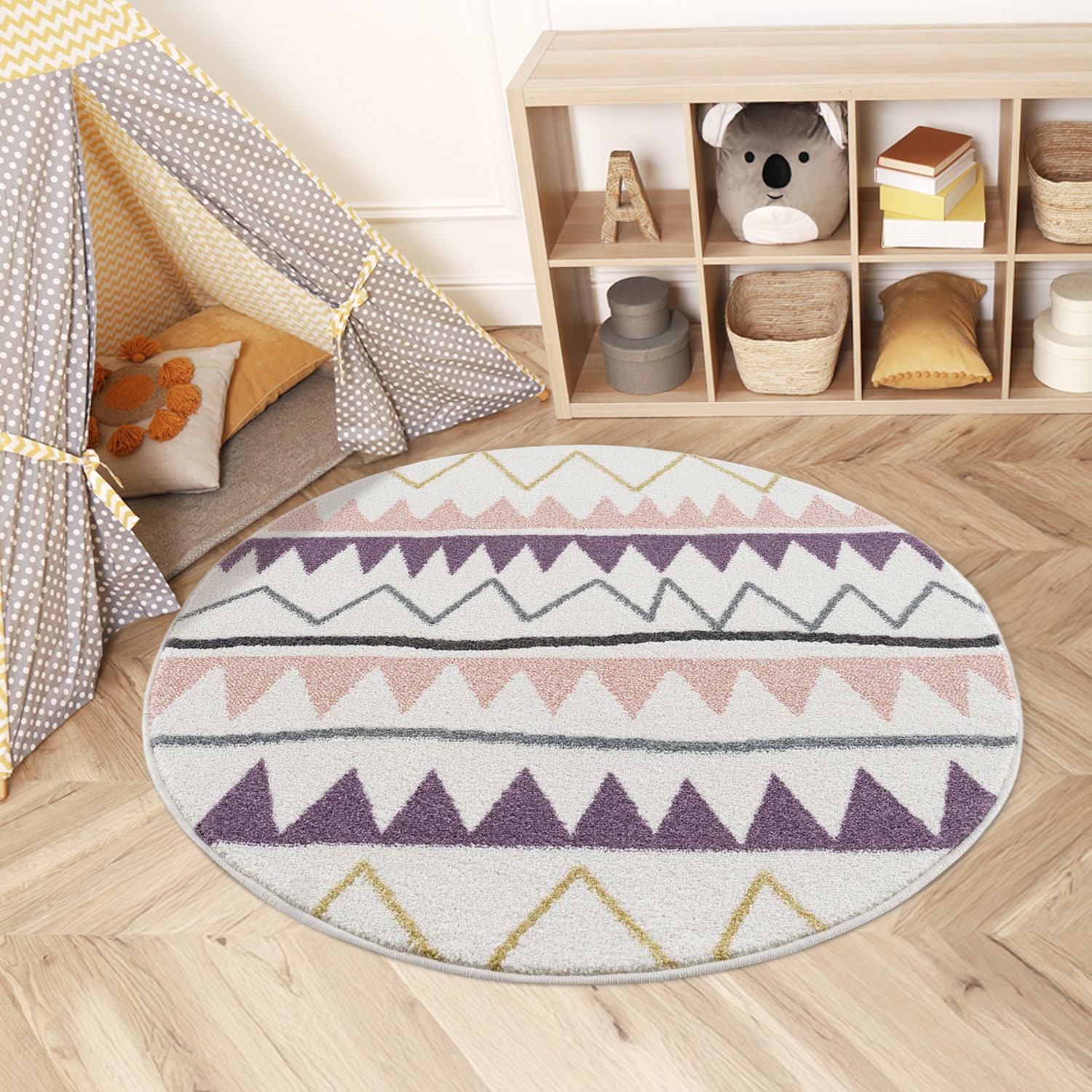 Carpet City Kinderteppich »Anime9382«, rund, 11 mm Höhe, Spielteppich, Zick günstig online kaufen