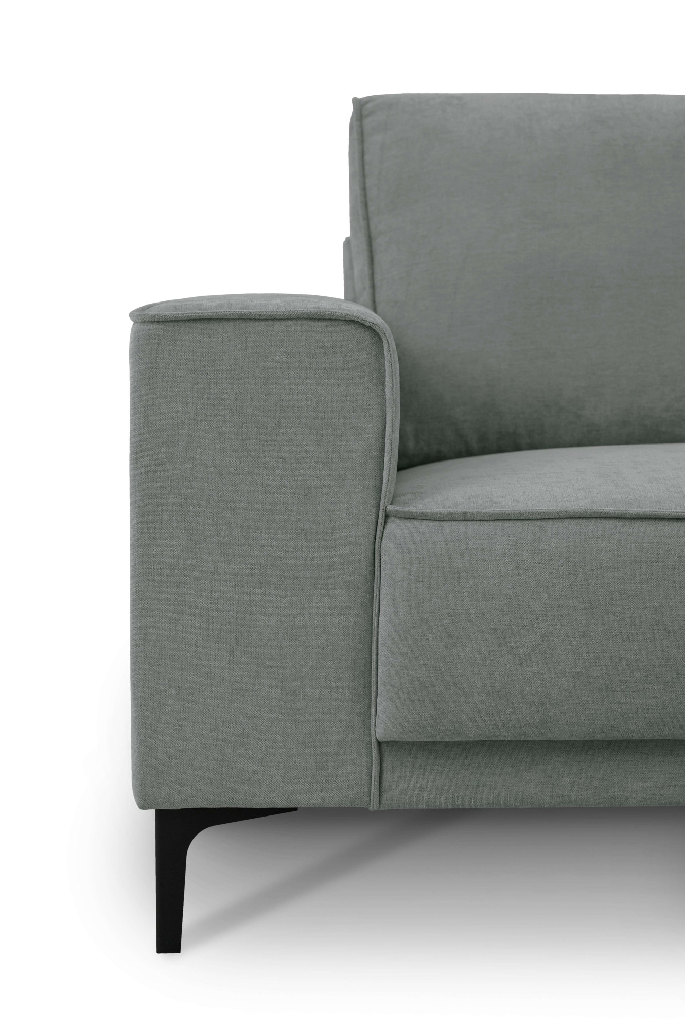 Places of Style Ecksofa »Polsterecke Oland, Struktur, Flachgewebe, Luxus-Microfaser, Boucle«, L-Form, 280 cm, Wellenunterfederung, Skandi-Design, Metallfüße