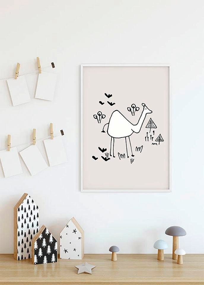 Komar Bild »Scribble Camel«, Tiere, (1 St.), Wandbild zur Dekoration - ohne Rahmen