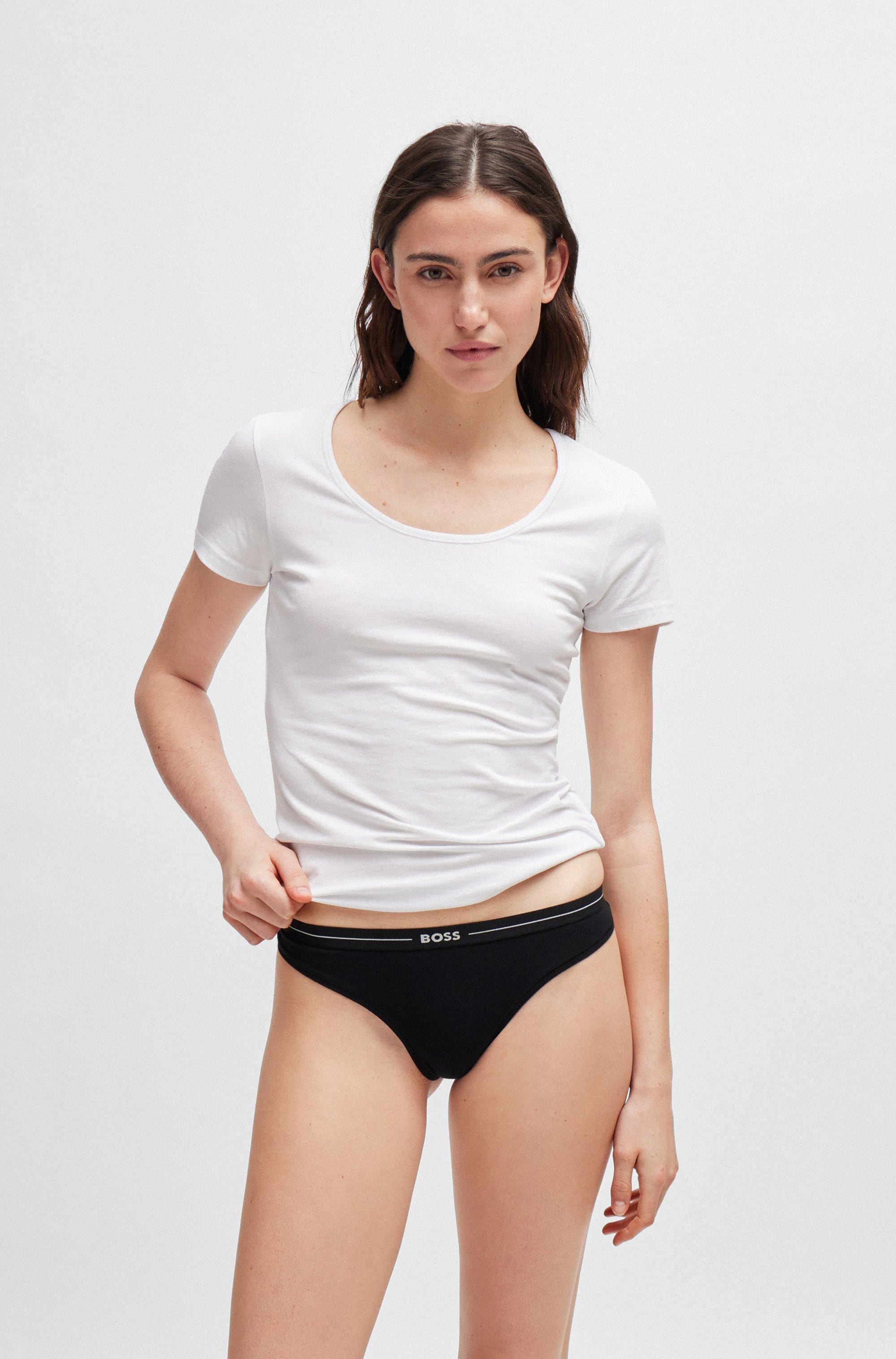 BOSS String »3P THONG«, (Packung, 3 St., 3er), mit BOSS Logobund