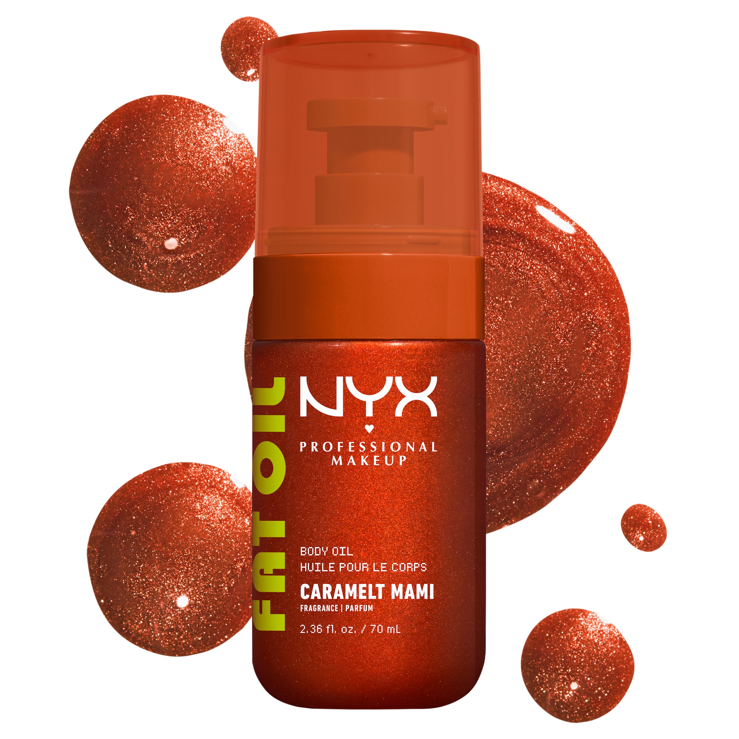 NYX PROFESSIONAL MAKEUP Körperöl »FAT OIL BODY OIL CARAMELT MAMI« für strahlenden Glow am Körper