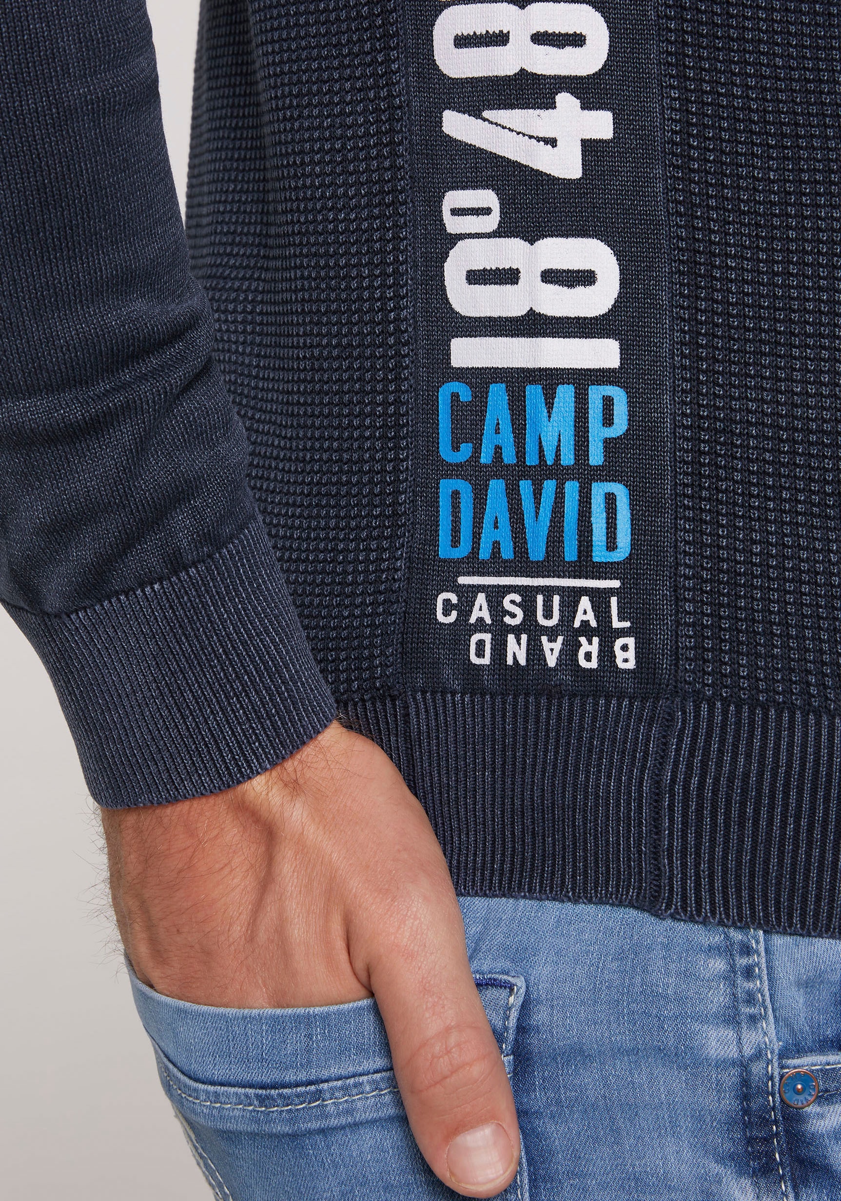 CAMP DAVID Rundhalspullover, mit Labelbadge auf der Brust bestellen