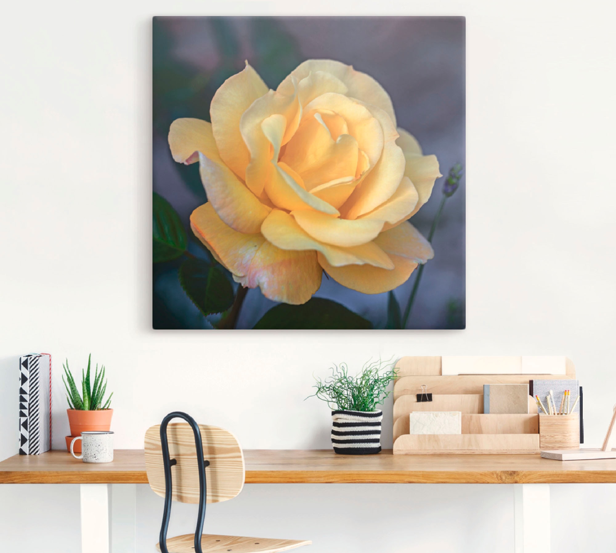 Artland Wandbild »Gelbe Rose«, Blumen, (1 St.), als Leinwandbild, Poster in verschied. Größen