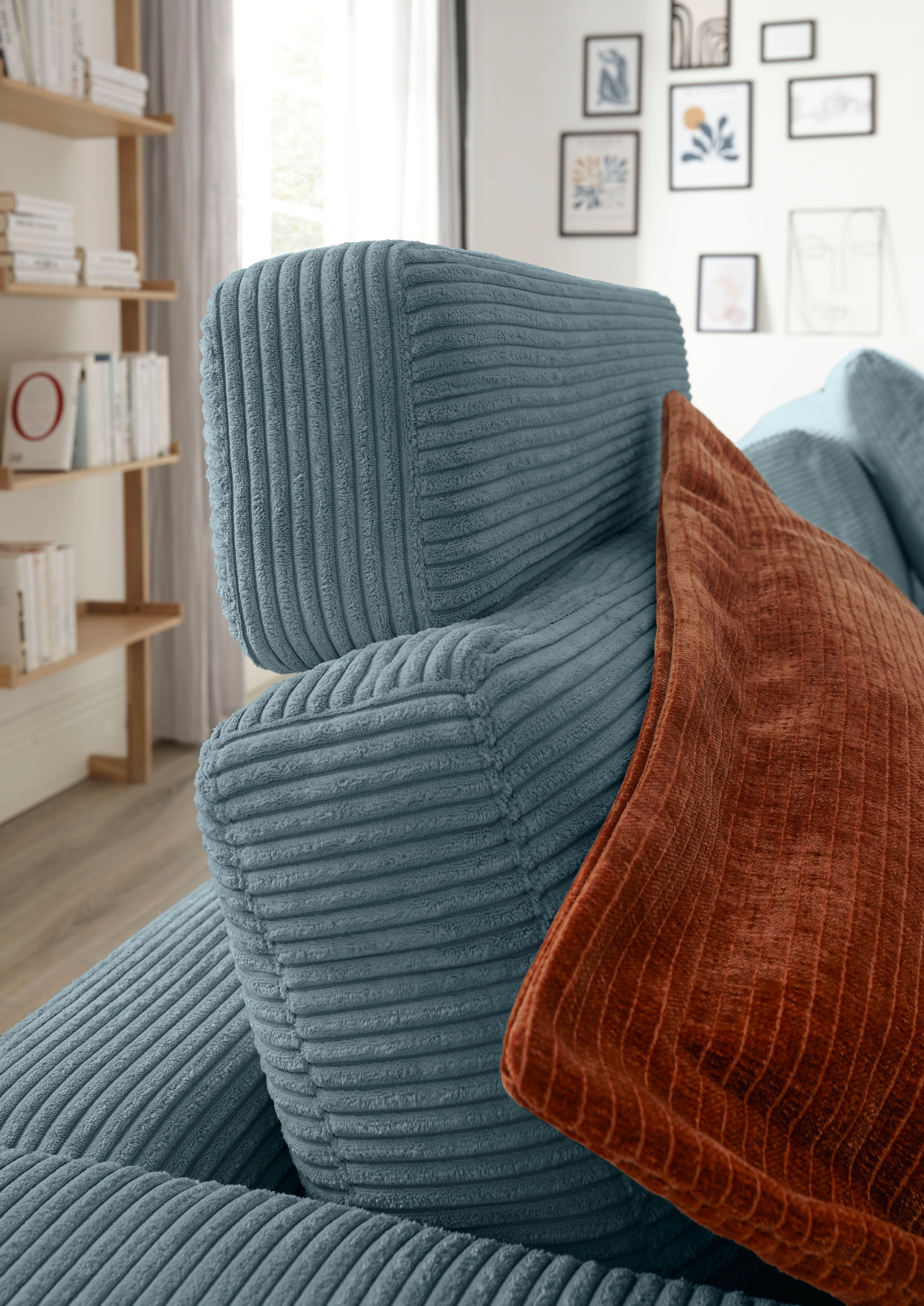 Musterring Wohnlandschaft »Lucia U-Form«, Cord-Bezug, inklusive Kopfstütze, Gesamtbreite 524 cm