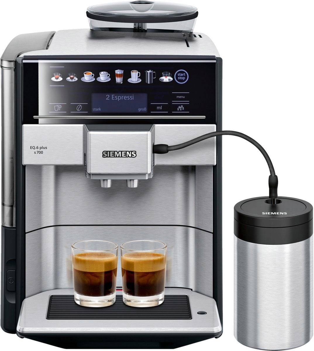 SIEMENS kaufen Scheibenmahlwerk EQ.6 auf 1,7l Tank, plus Rechnung s700 Kaffeevollautomat TE657503DE,
