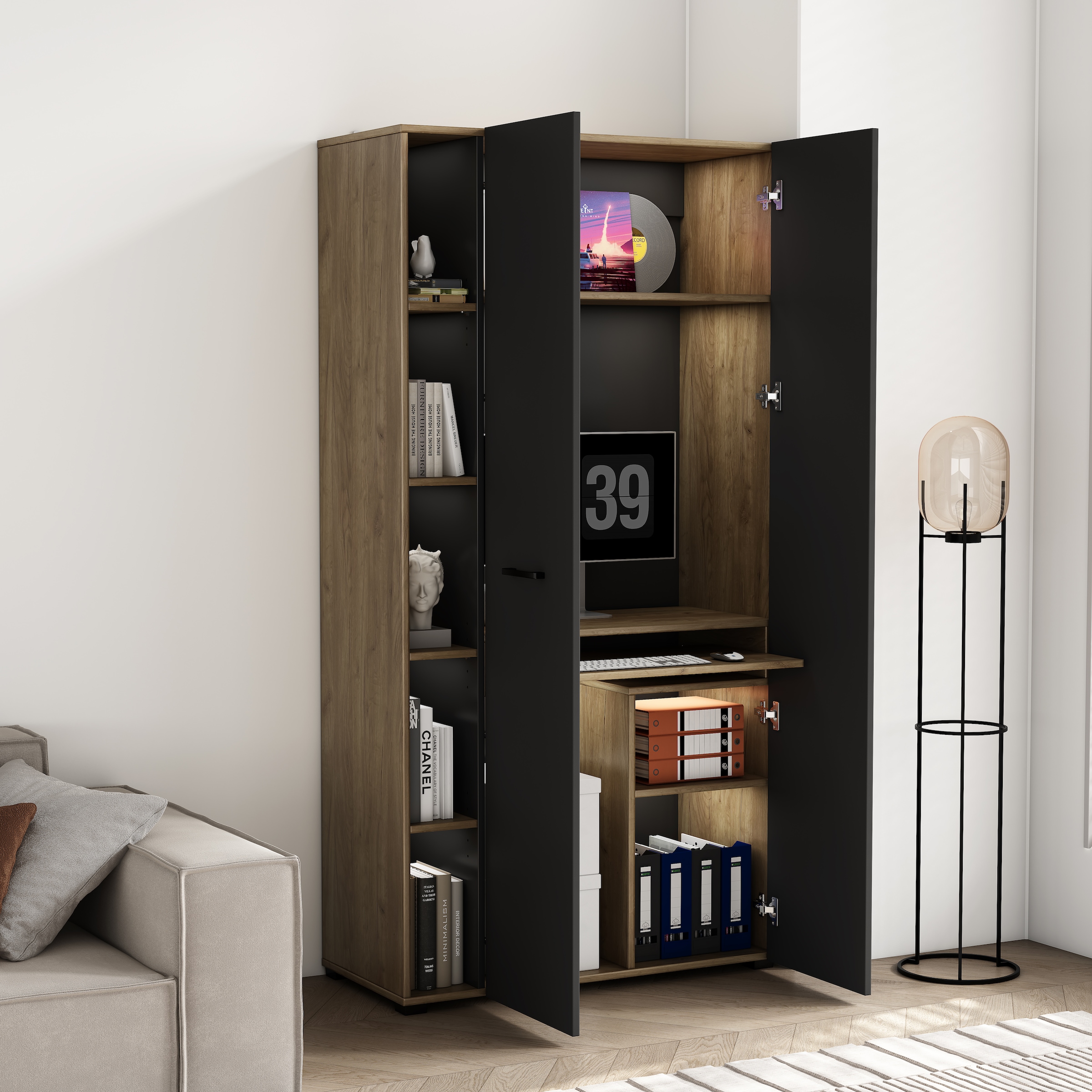 OTTO home Computerschrank »Moid« Set,  für Arbeitszimmer, mit zwei Türen, mit Tastaturauszug