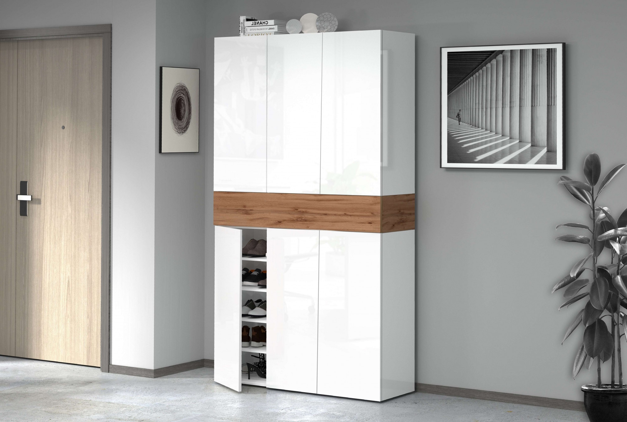 INOSIGN Schuhschrank »Savona«, Höhe 200cm, 12 Einlegeböden, 21 Fächer