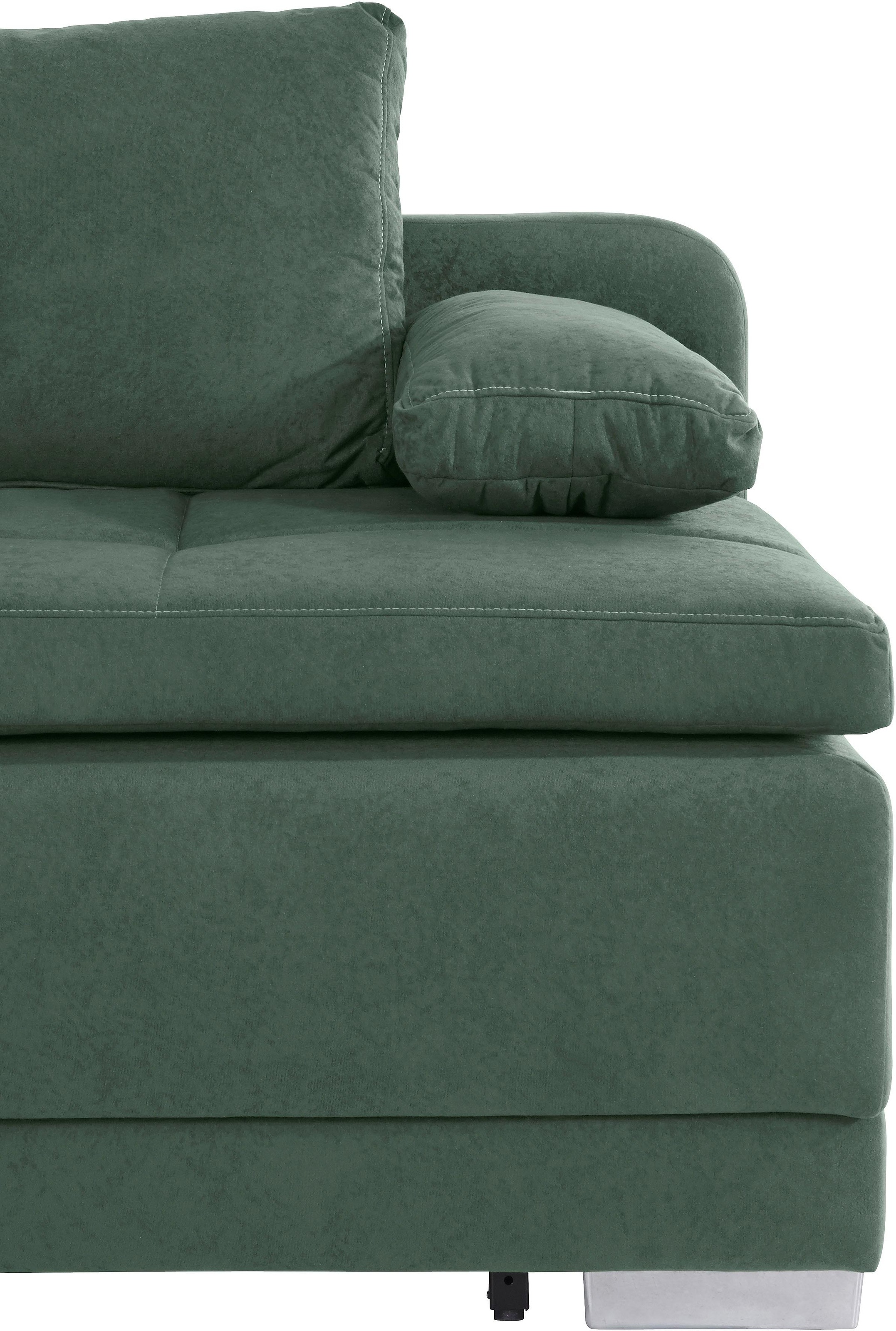 COLLECTION AB Schlafsofa »Berlin«, Bettfunktion und Bettkasten, lose Armlehn-und Rückenkissen