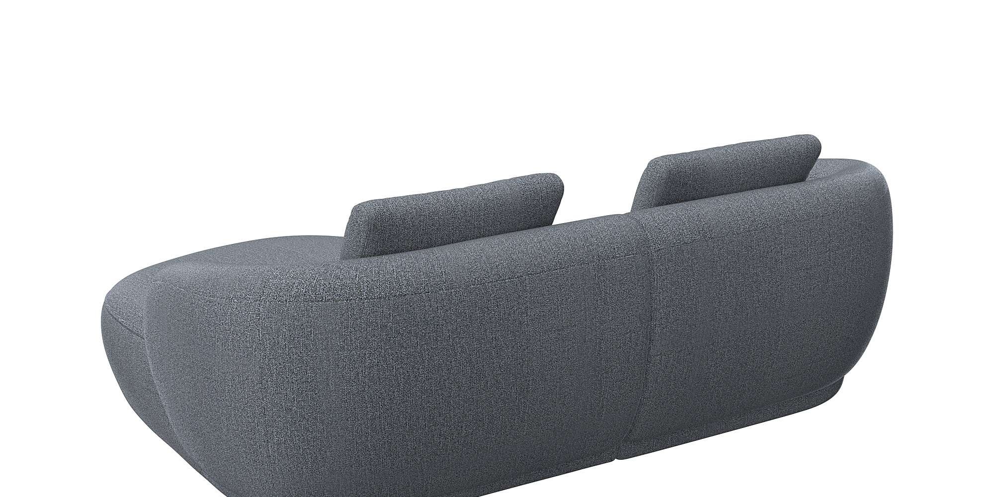 FLEXLUX Wohnlandschaft »Torino, rund, L-Form, Sofa-Ecke mit Recamiere, Longchair-Sofa«, Modernes, organisches Sofa-Design, Kaltschaum, Wellenunterfederung
