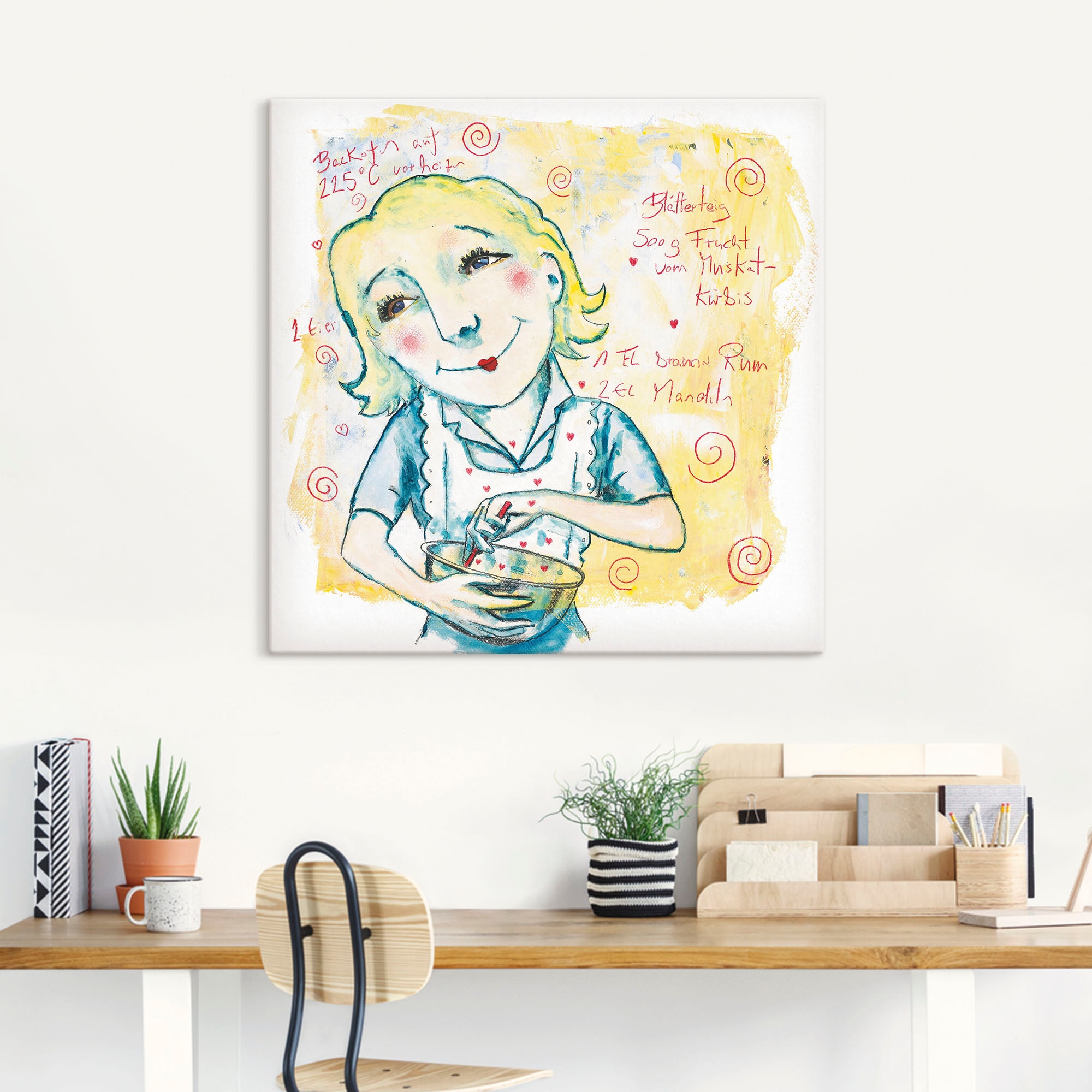 Artland Leinwandbild »Rezept II«, Humor, (1 St.), auf Keilrahmen gespannt