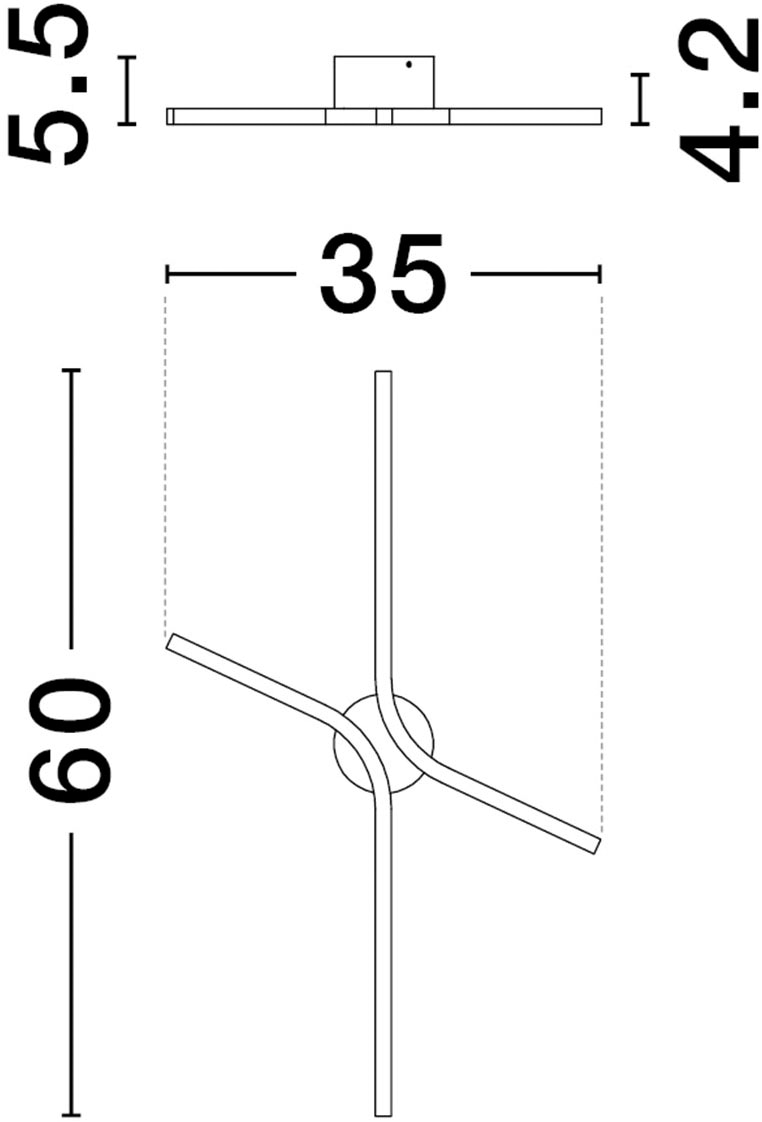 Nova Luce Wandleuchte »AKRO« LED-Modul 1 Stk. warmweiß - kaltweiß