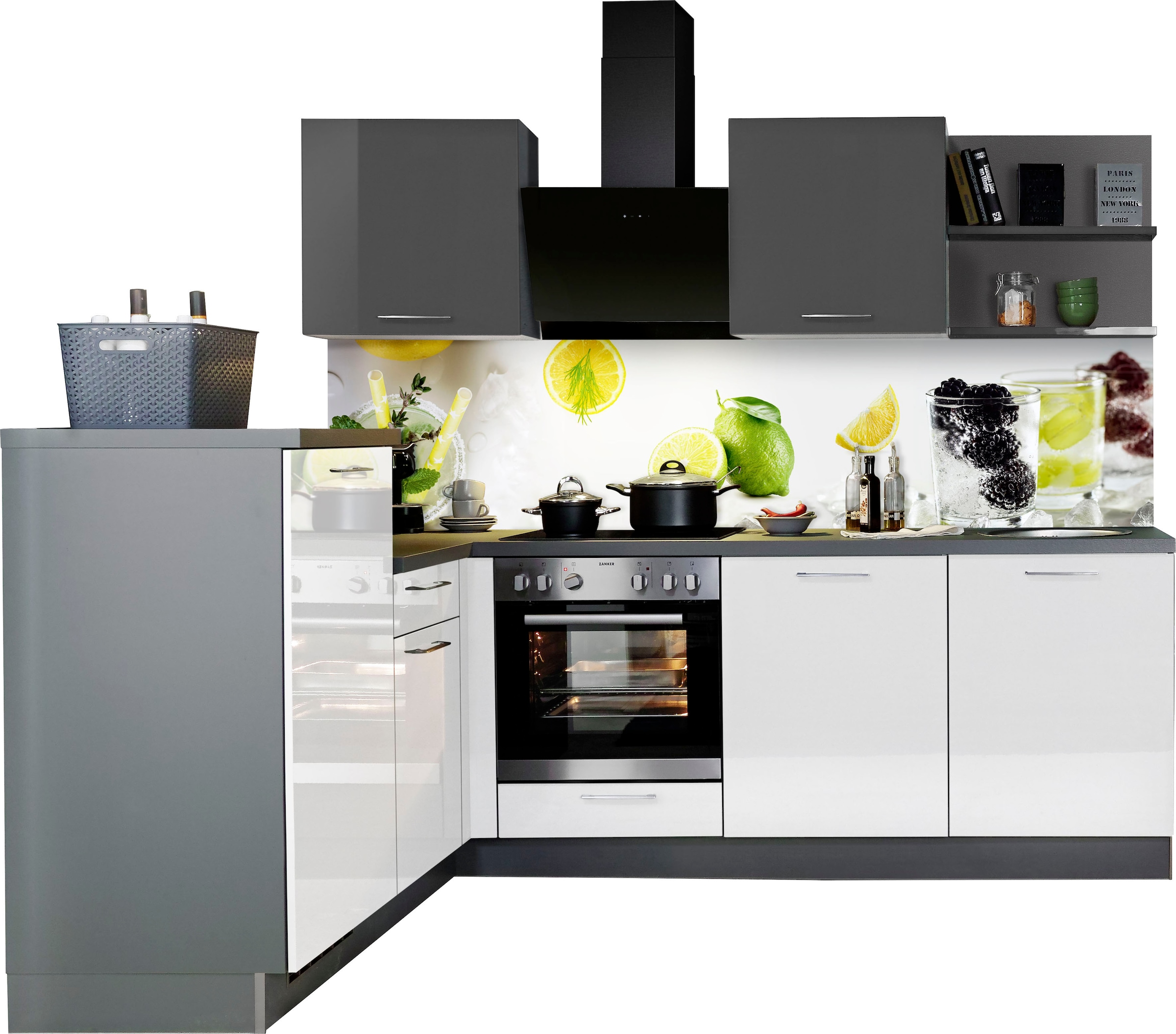KOCHSTATION Winkelküche »"KS-Jena", vormontiert, Stellbreite 245x175 cm«, m günstig online kaufen