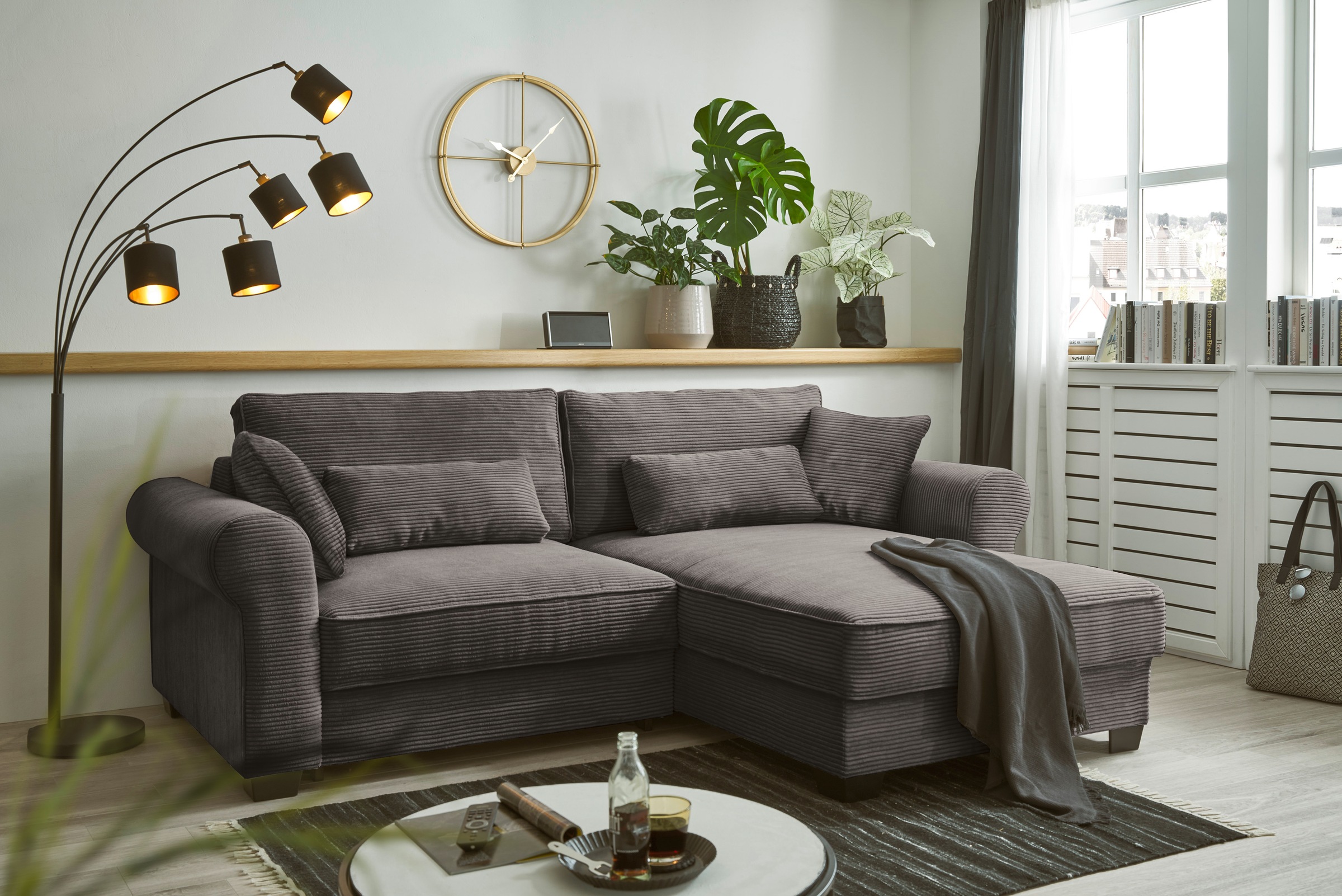 ED EXCITING DESIGN Ecksofa »Angelina L-Form«, mit Bettfunktion, Bettkasten günstig online kaufen