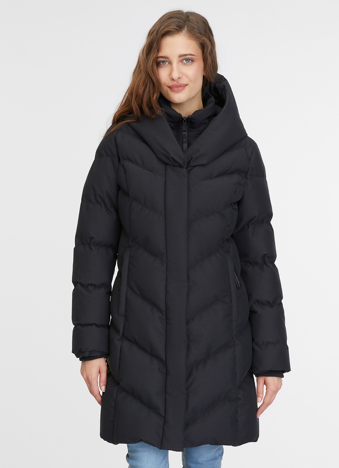 RAGWEAR Steppjacke »NATALKA« mit Kapuze wasserabweisender Steppmantel für den Übergang und Winter BLACK S (36) S (36) Vegan, von PETA verifizierte...