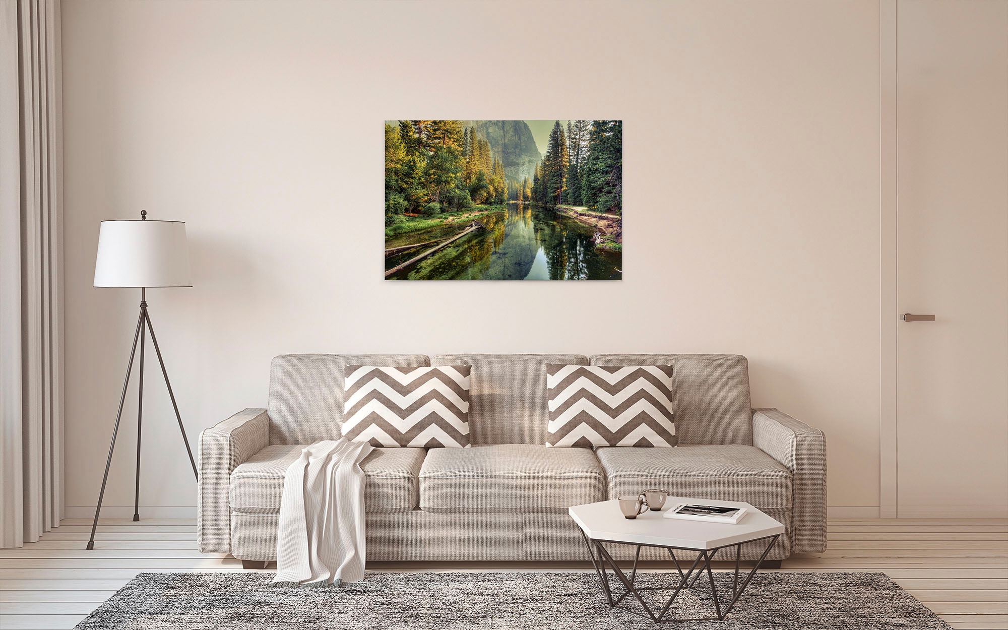 A.S. Création Leinwandbild »Mountain River«, Kunst-Landschaft-Kinder, (1 St.), Bild Keilrahmen See Landschaft Leinwand-Bild Wohnzimmer modern Kinder