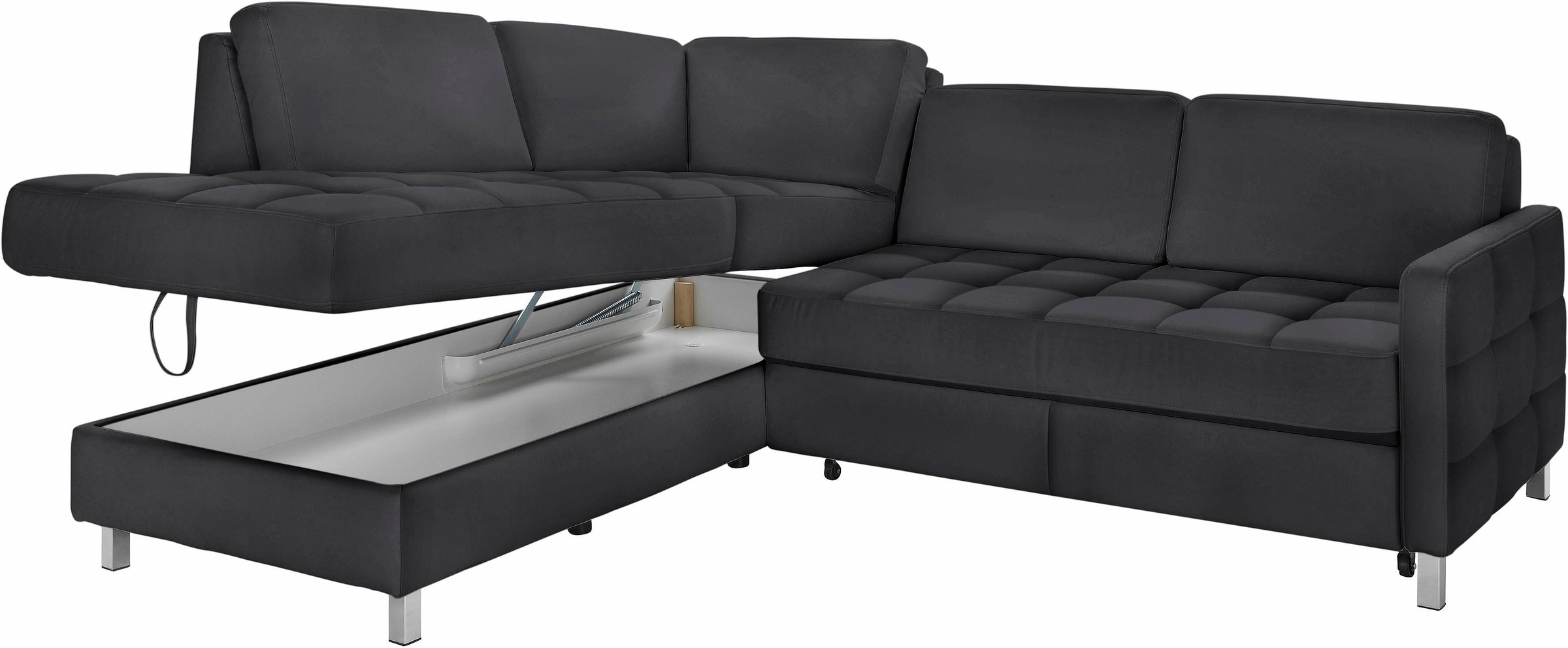 sit&more Ecksofa »Pablo L-Form«, wahlweise mit Bettfunktion und Bettkasten