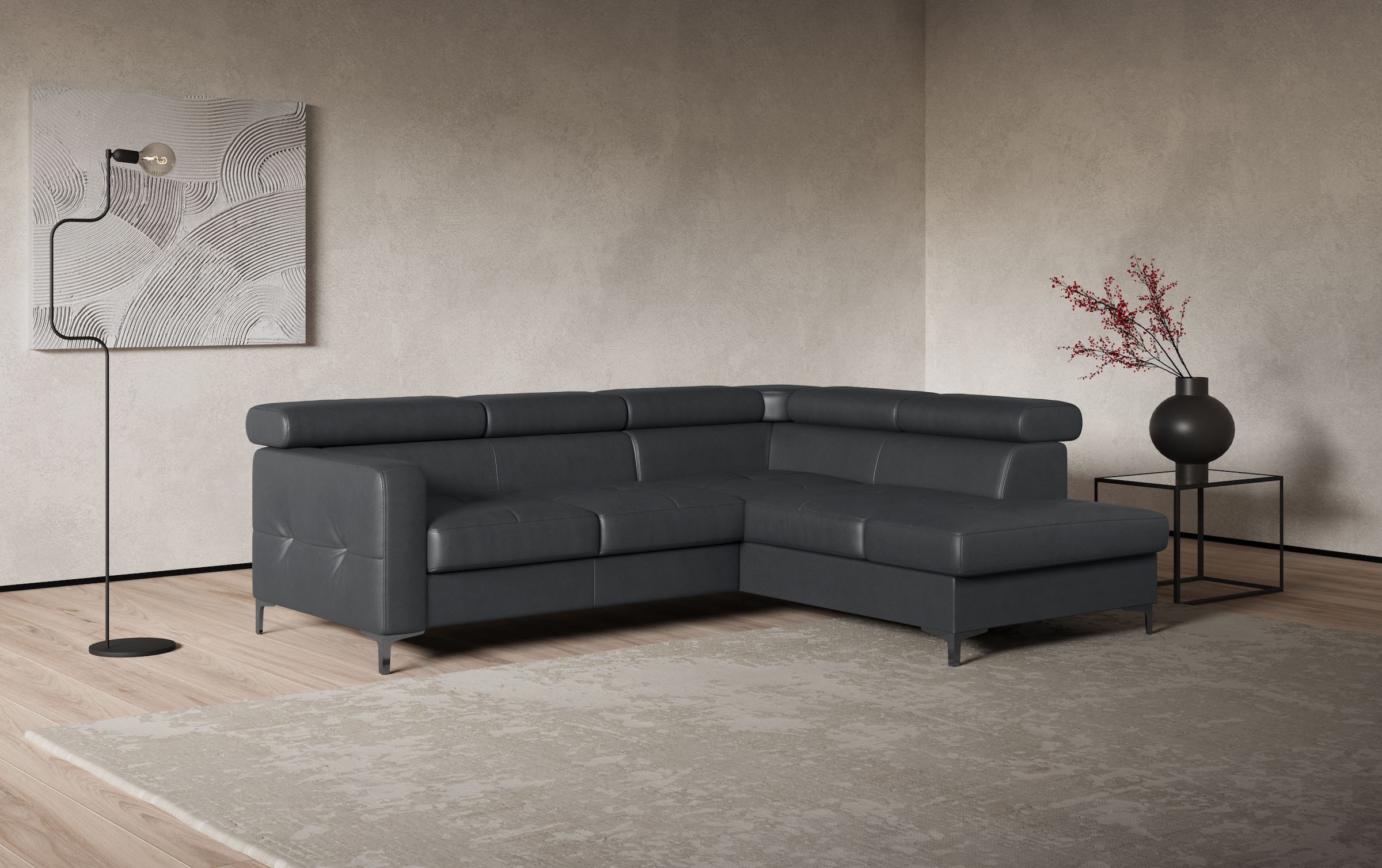 COTTA Ecksofa "Sammy L-Form" mit Kopfteilverstellung, wahlweise mit Bettfun günstig online kaufen