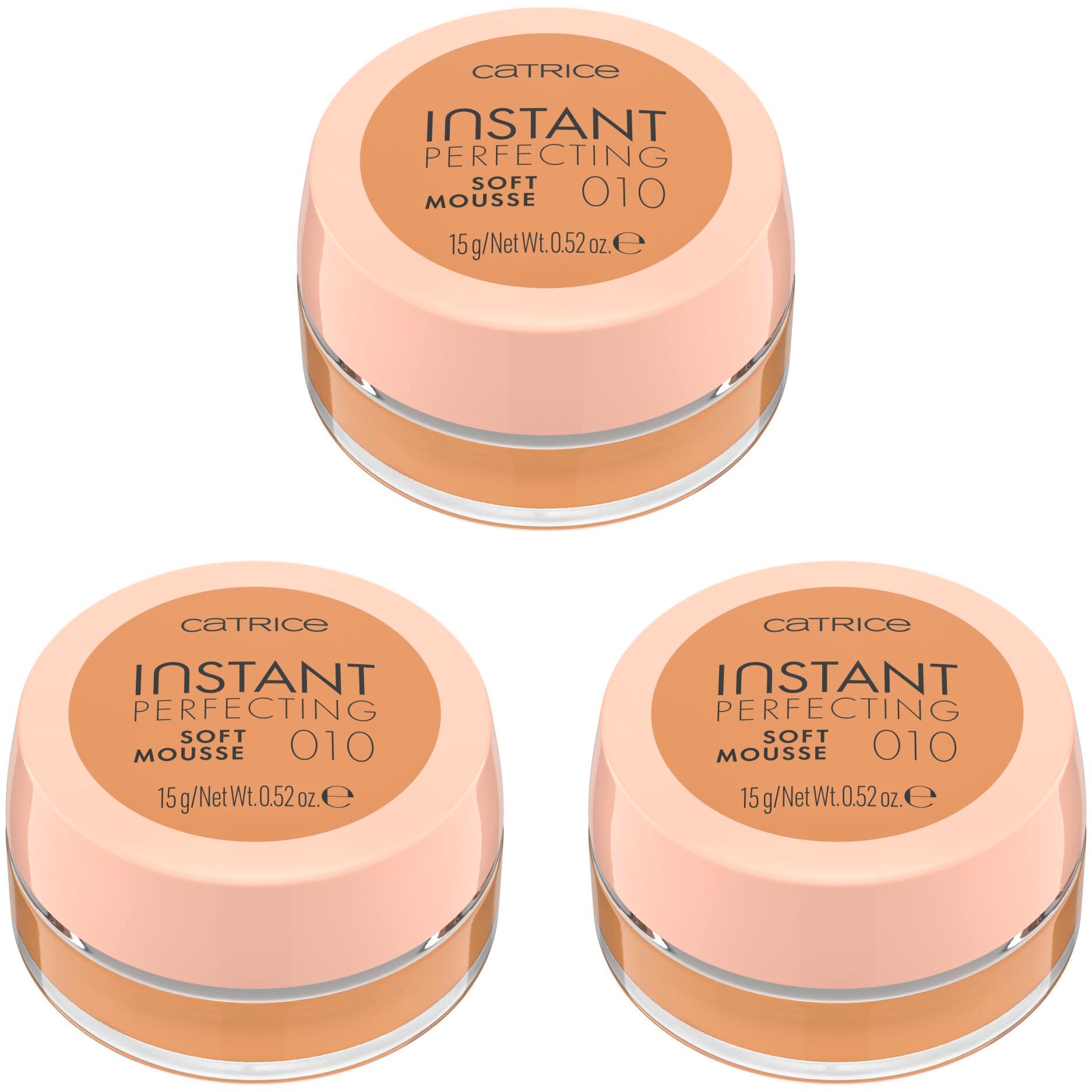 Catrice Foundation »Instant Perfecting Soft Mousse«, (Set, 3 tlg.), Leichte Textur, passt sich perfekt dem Hautton an und minimiert Poren.