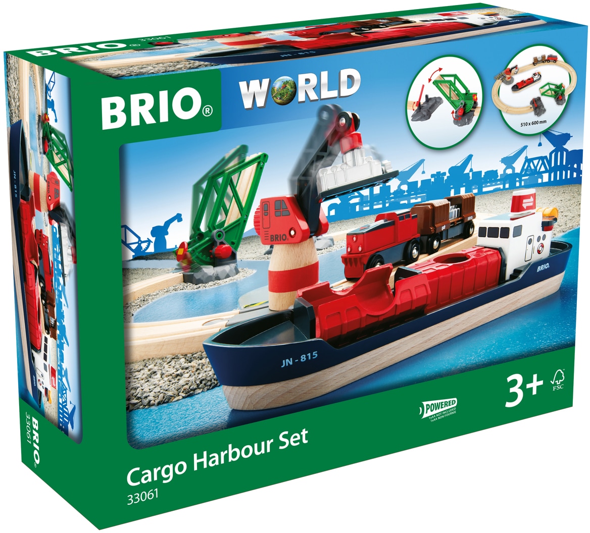 BRIO® Spielzeug-Eisenbahn »BRIO® WORLD, Container Hafen Set«, (Set), FSC® - schützt Wald - weltweit