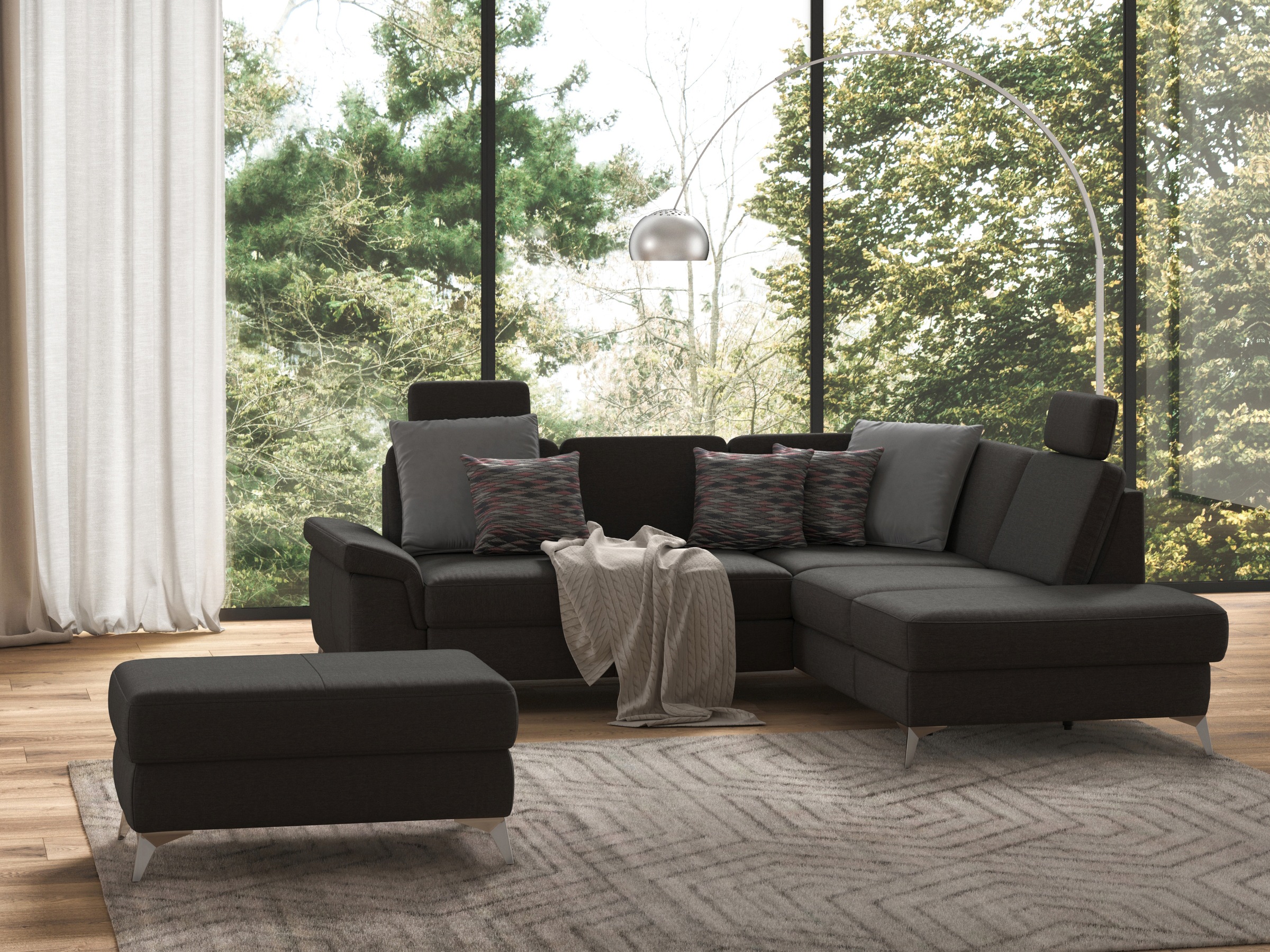 sit&more Ecksofa »Padua L-Form« inklusive Sitztiefenverstellung, Armteilfun günstig online kaufen